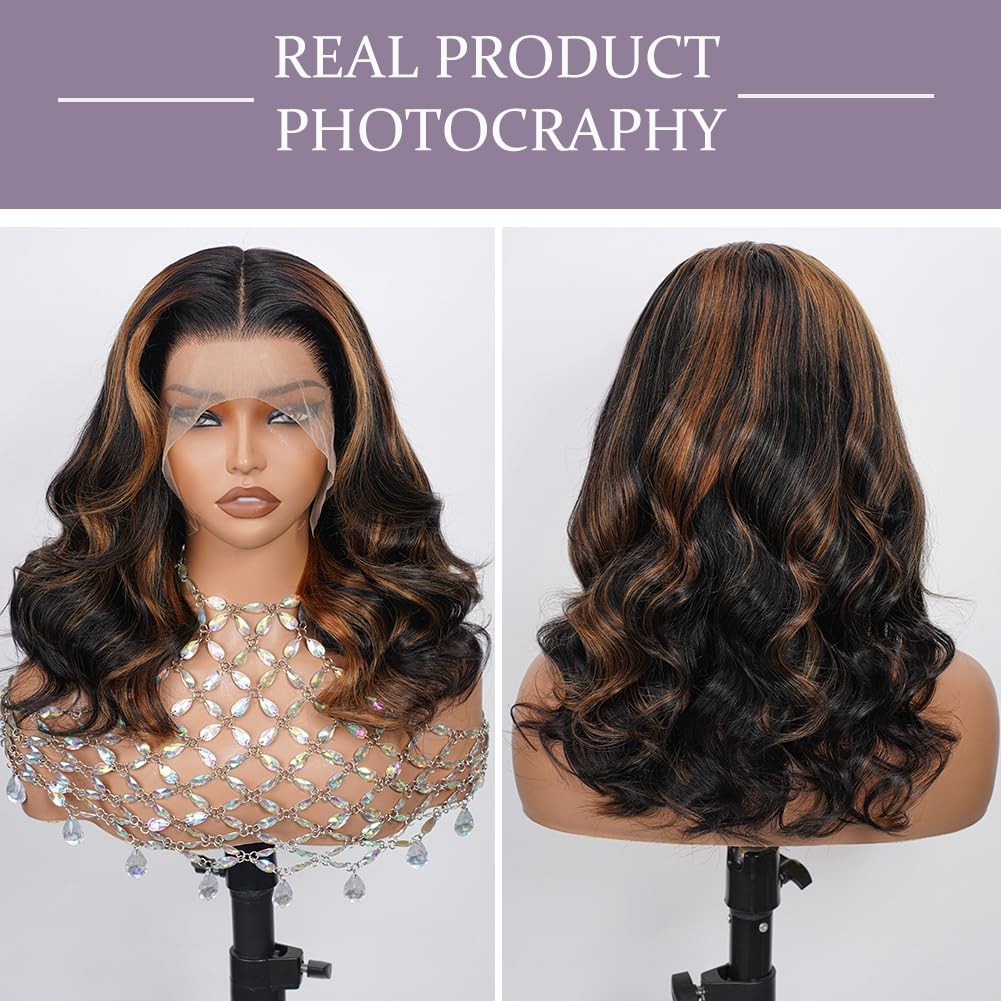 Zojj 12Inch 13X6 Lace Front Wigs Human Hair 180 Density Lace Frontal Bob Wig