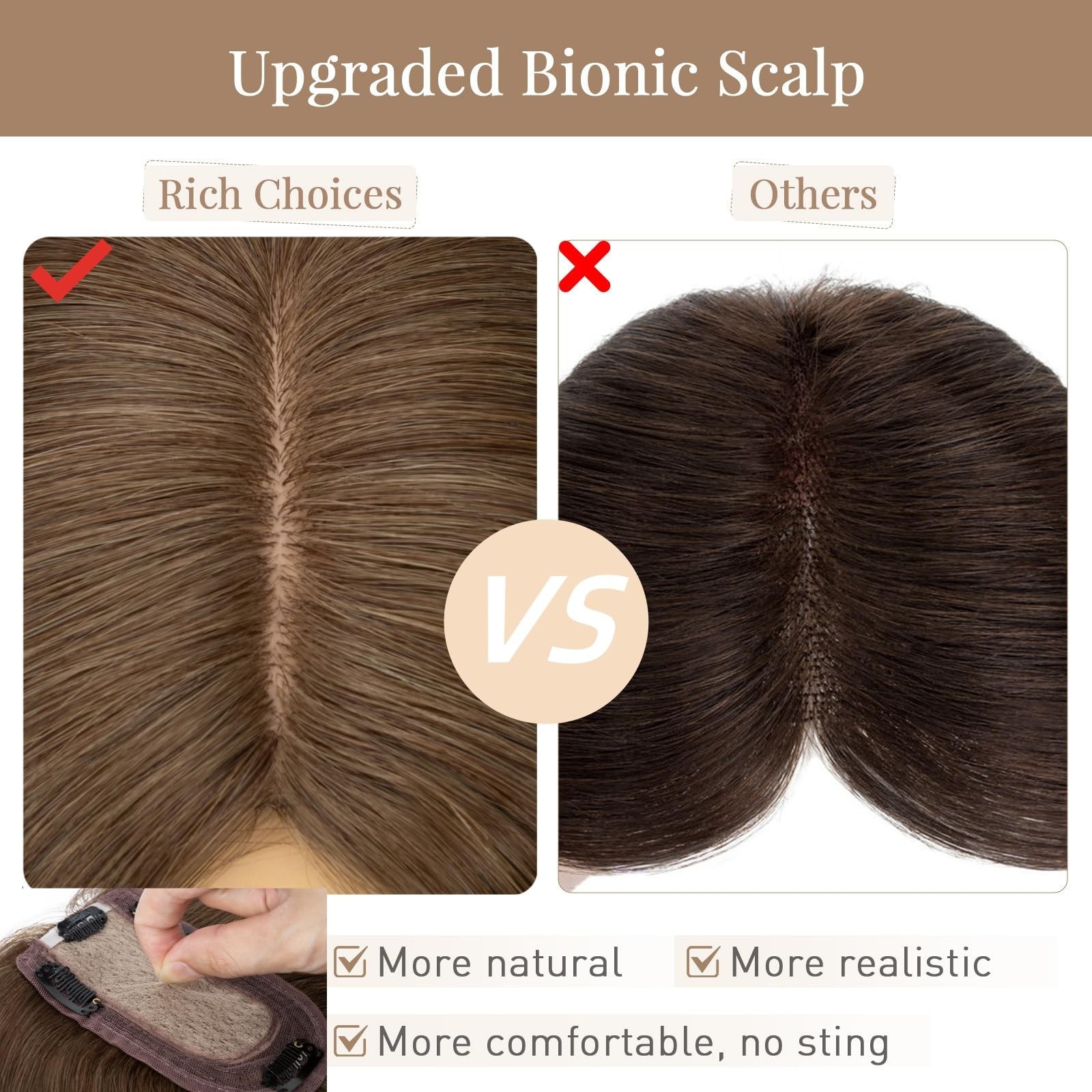 Rich Choices Hair Toppers For Women Real Human Hair No Bangs 100 Human Remy
