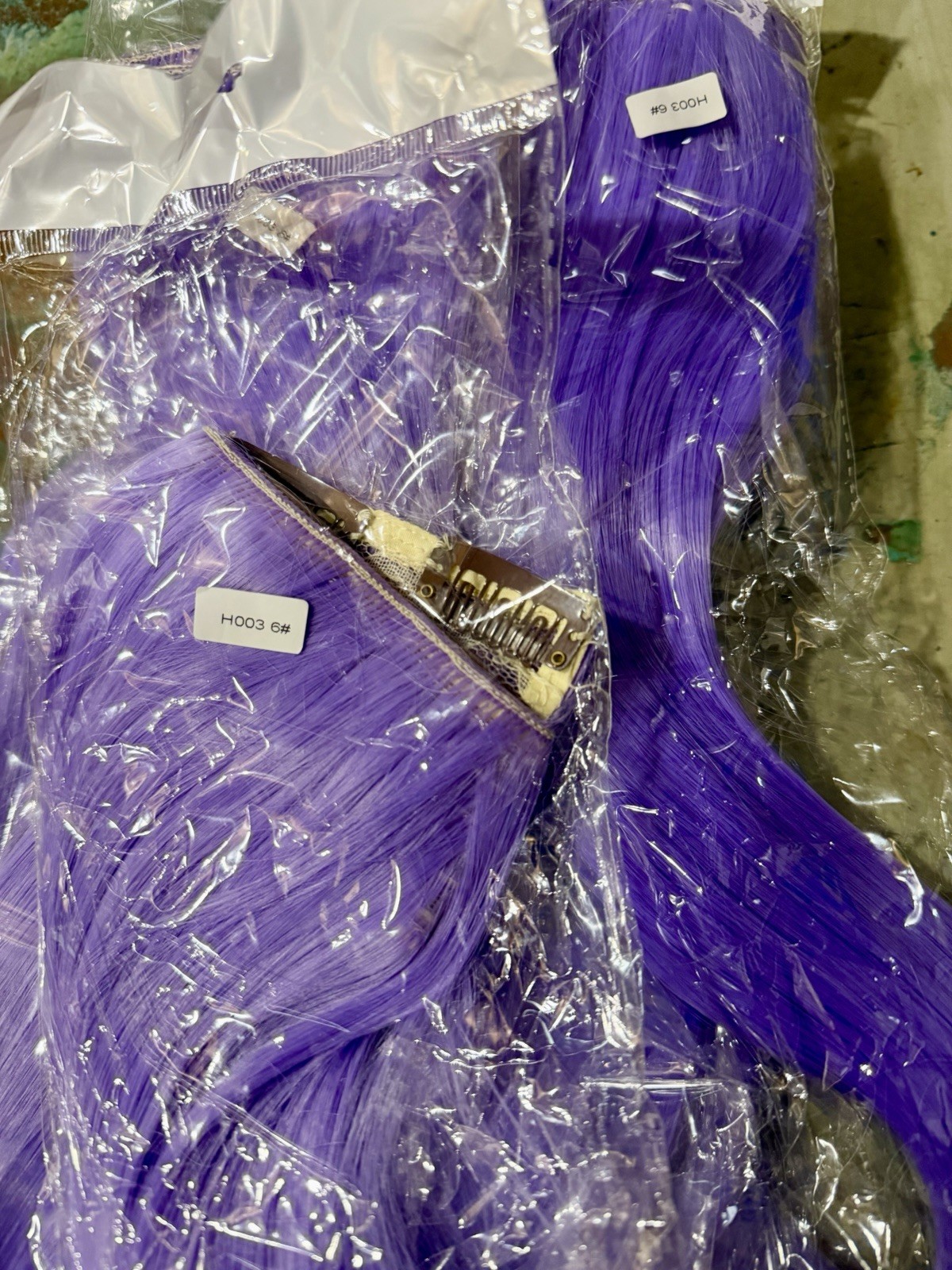 Lot of 8 Lavendar Clip In Hair Extensions Sealed Packs 22”