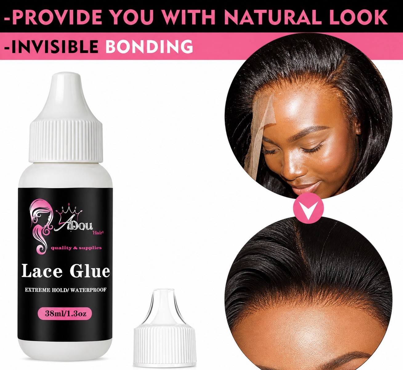 Abou Hair Extreme Hold Waterproof Lace Glue 38ml/1.3oz + Remover 30ml