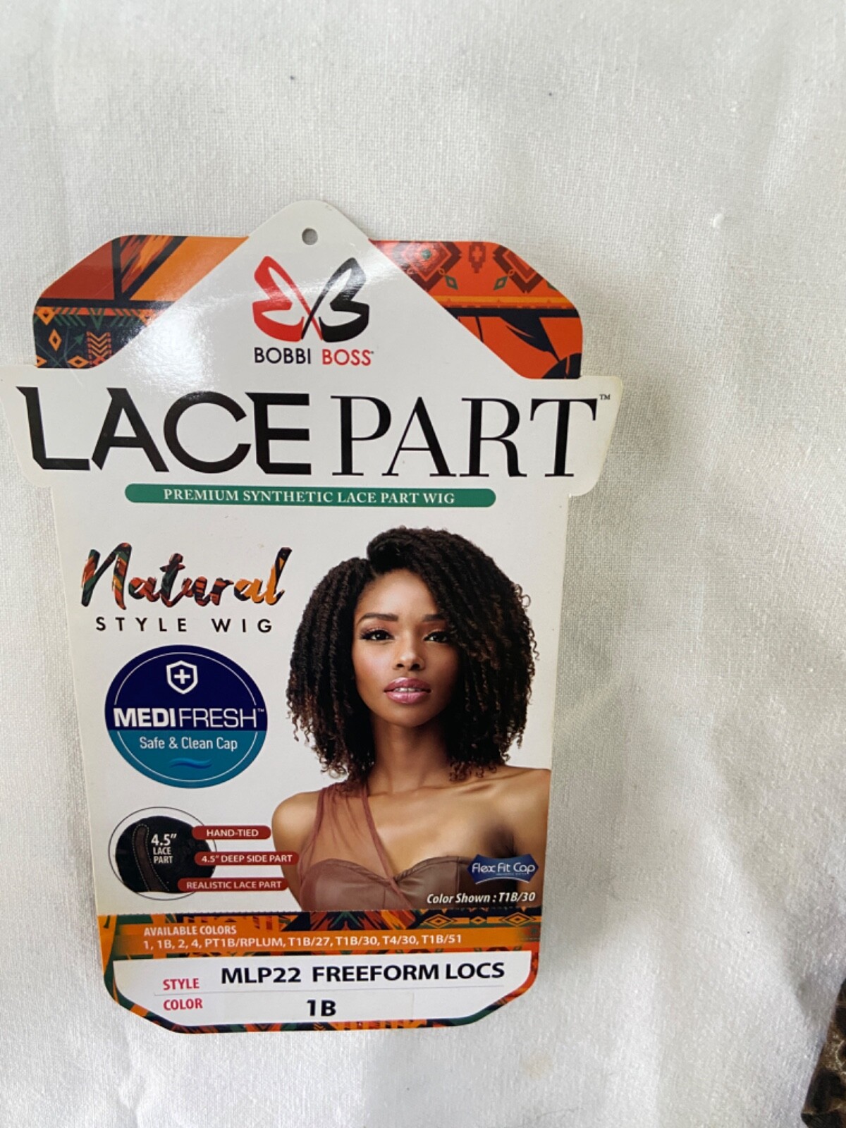 BOBBI BOSS 1B Natural Wig Medi fresh Cap 4.5in Lace Part -MLP22 FREEFORM LOCS