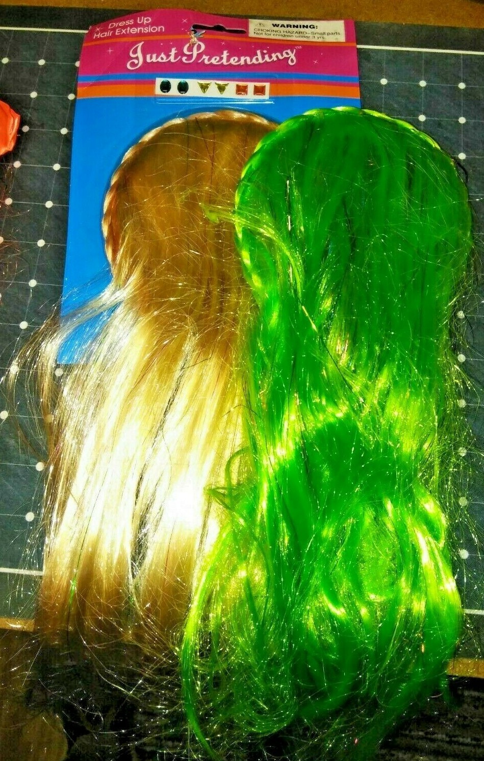 Halloween Hair Extensions – Red Curls, Blonde And Green Hair, Don’t Care 1 Nip
