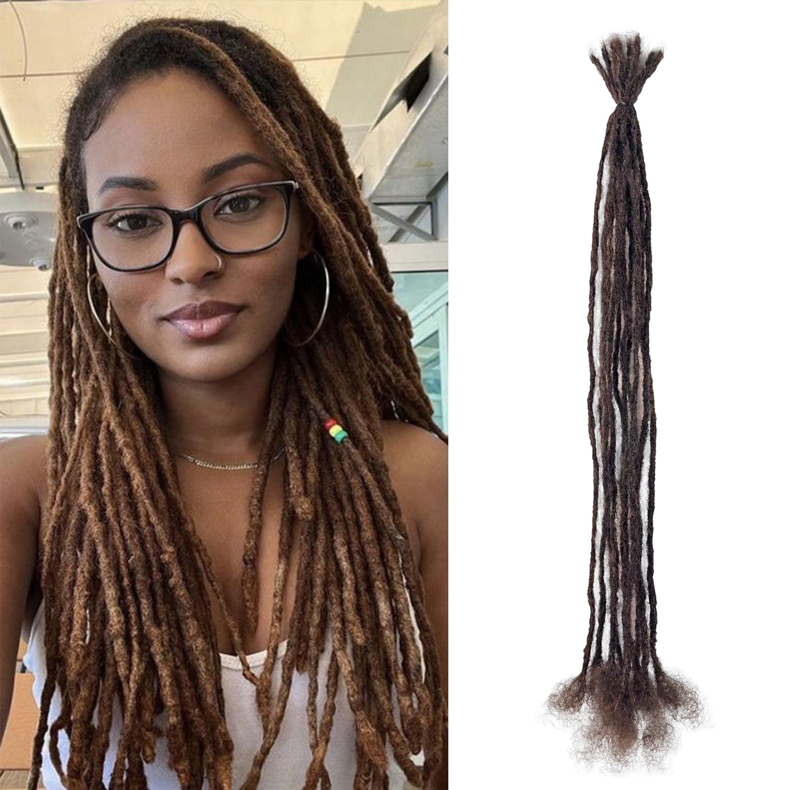 Human Hair Micro Locs Extensions 0.2cm Thin Dreadlocks Sister Locs Dreads 8-24″