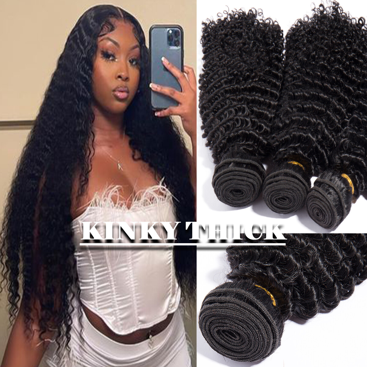 9A Yaki Curly Kinky 6 Bundles Peruvian Sew In Virgin Human Hair Extensions Weave