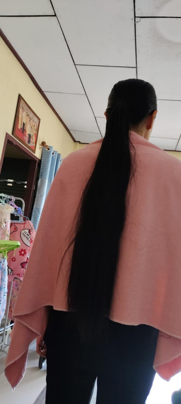 25″ Natural Human hair Ponytail fresh cut 130g A111