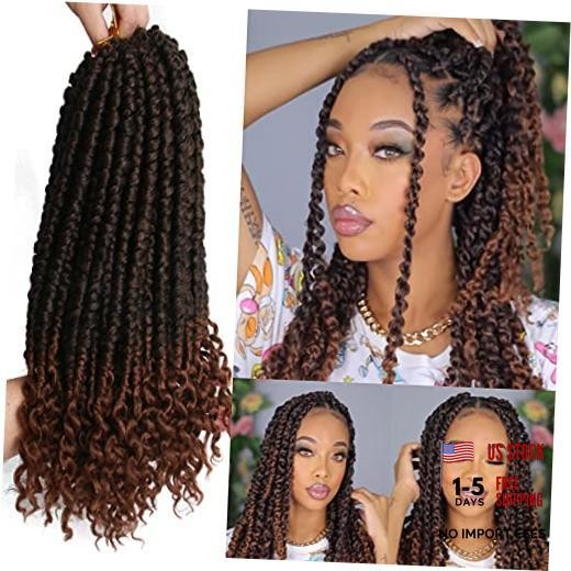 14inch Crochet Hair Curly Spring Twist Crochet 14 Inch Black Mix Brown(1B/30#)