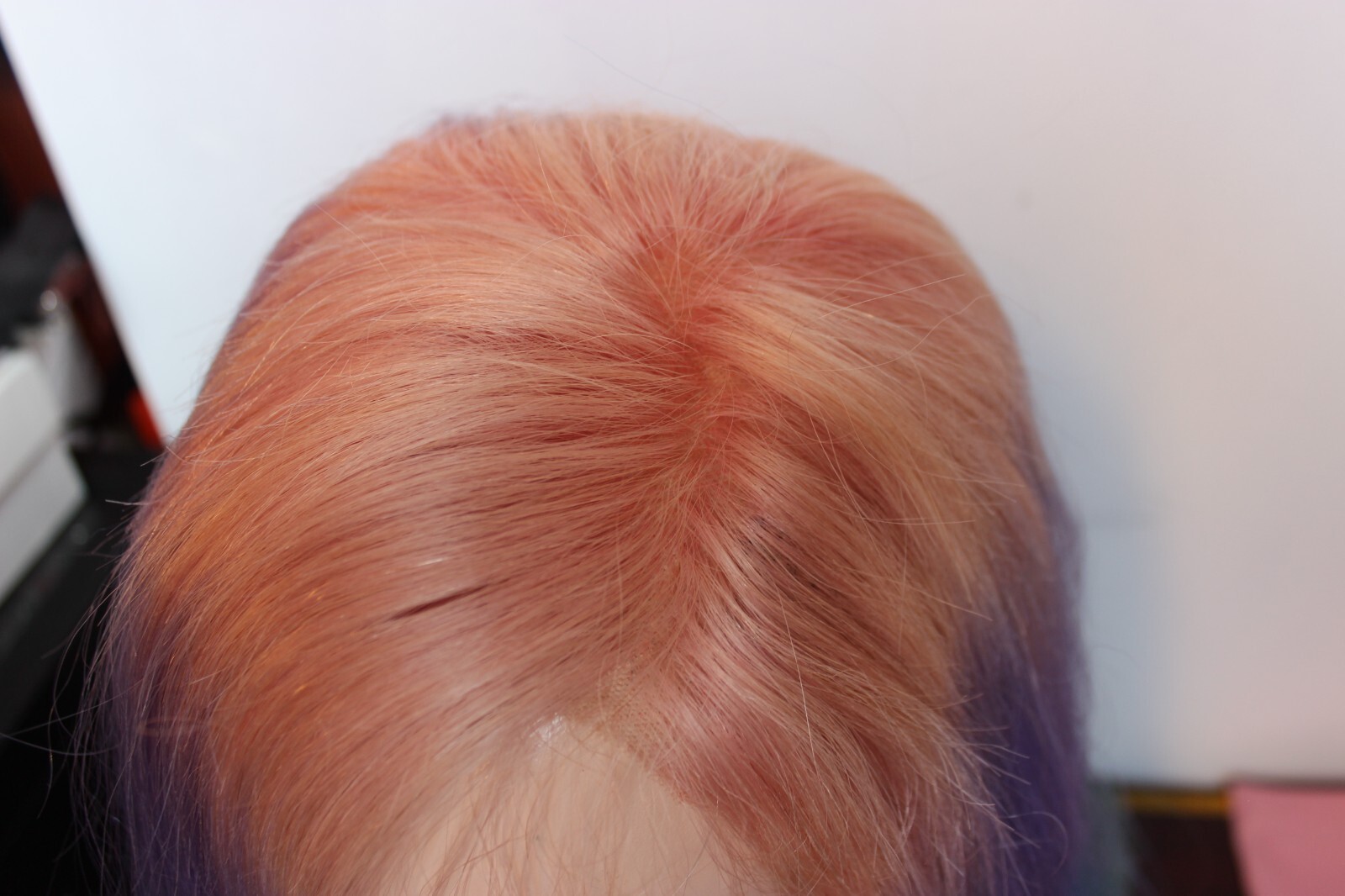 colorful lace front full lace human hair wig pink blue purple size medium