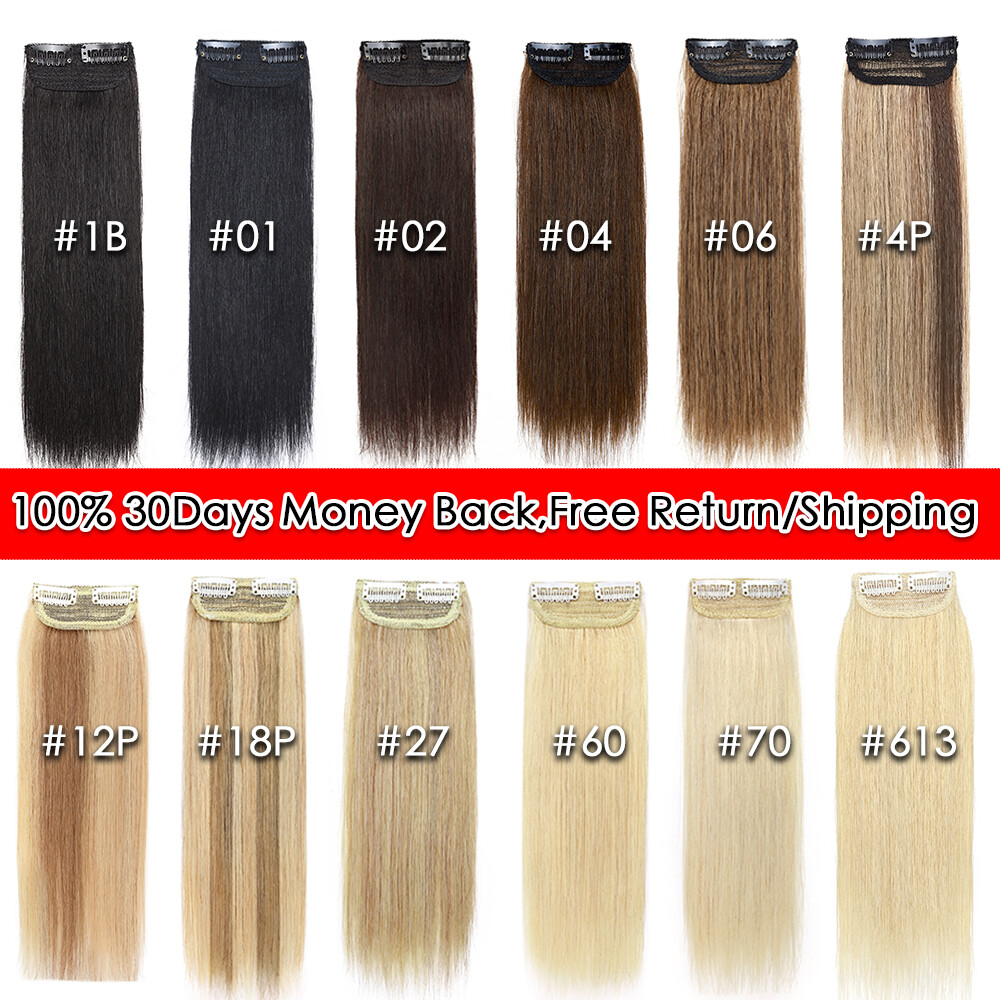 ONE PIECE Side Pads Clip In Real Remy Human Hair Topper Short Hair Extensions US