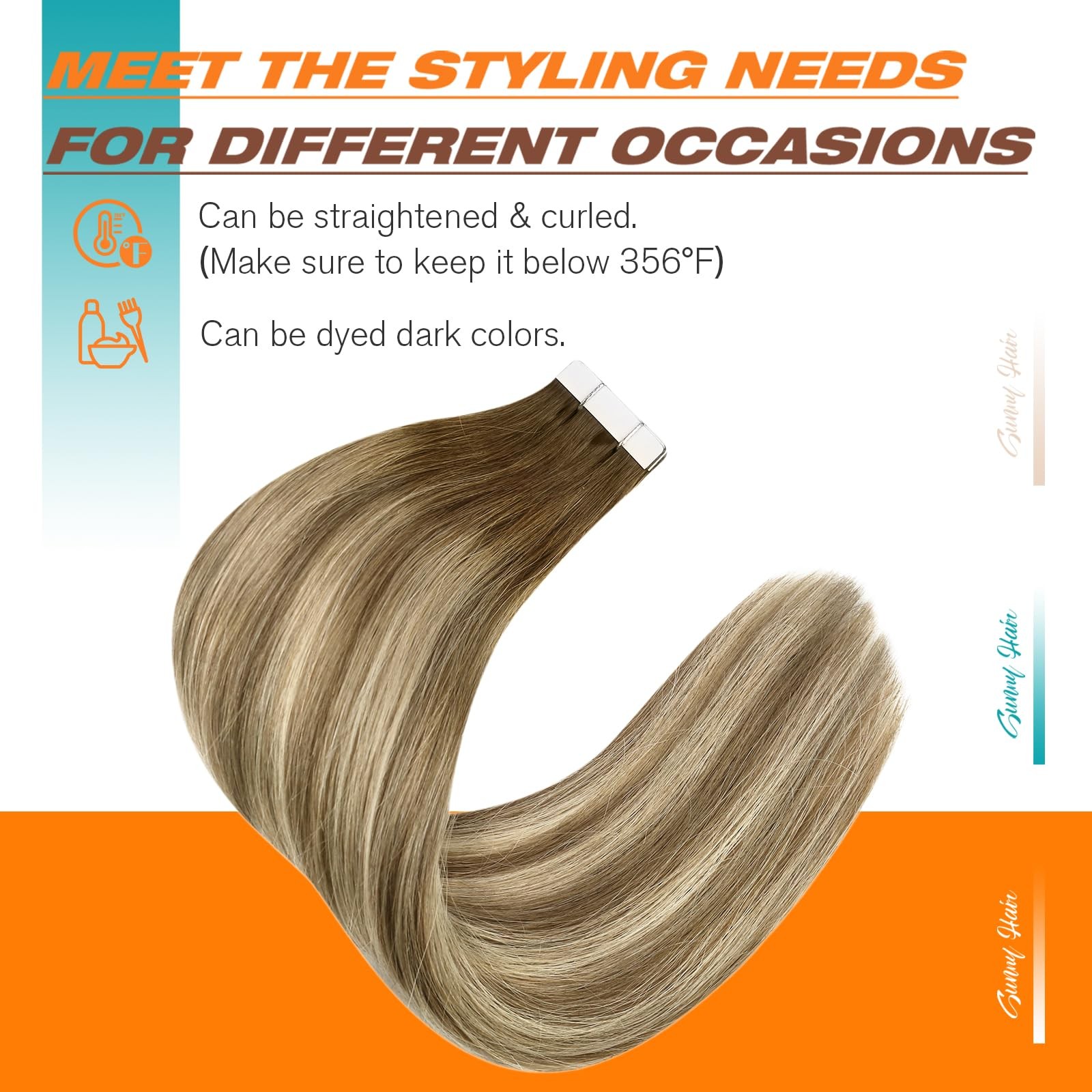 Tape in Hair Extensions 12 Inch 20g Brown Balayage Blonde – Quick Installation