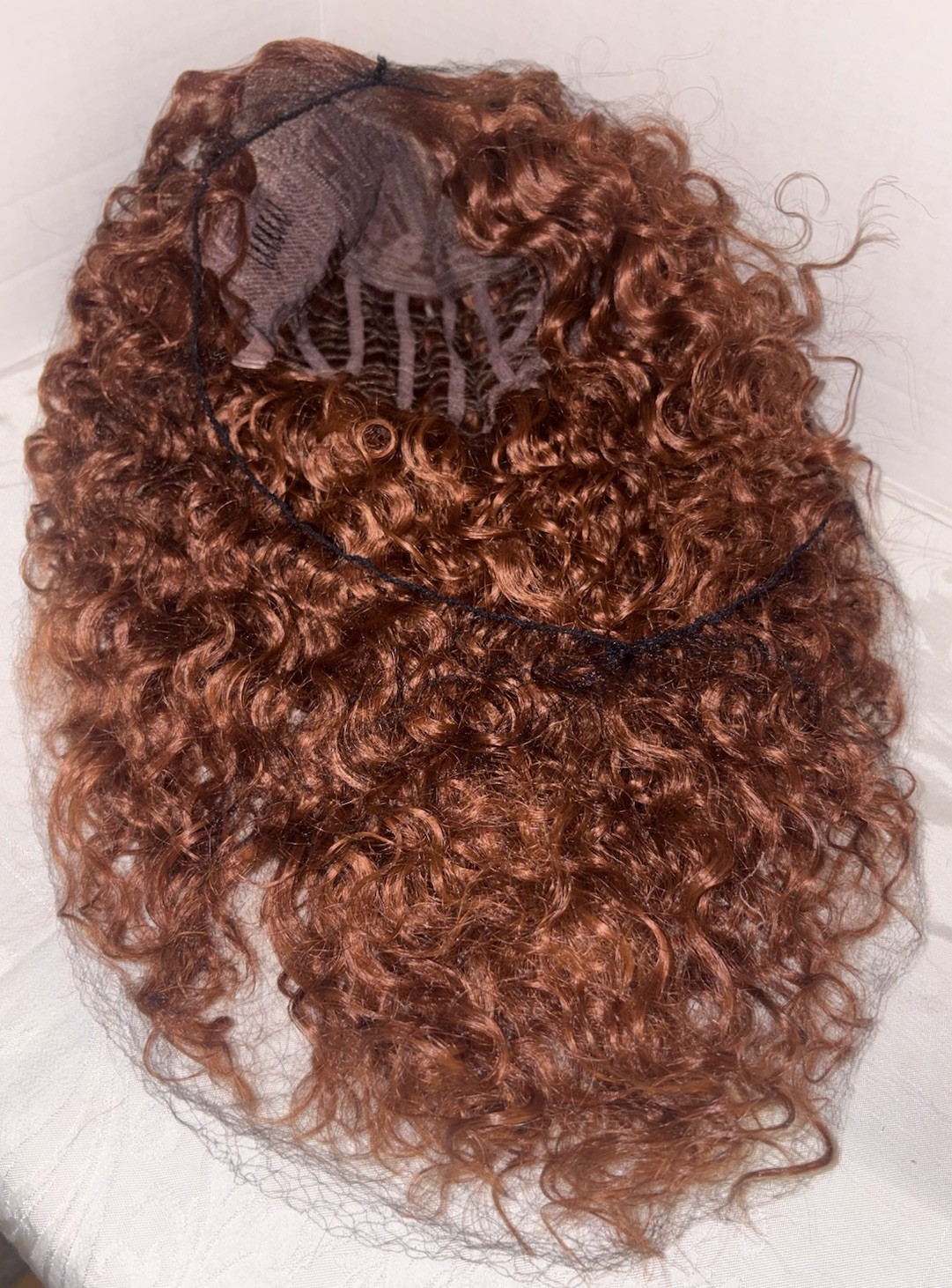 Gorgius Ginger Brown Curly Lace Front Wig 20” Human Hair Like Fiber Wig Stunning