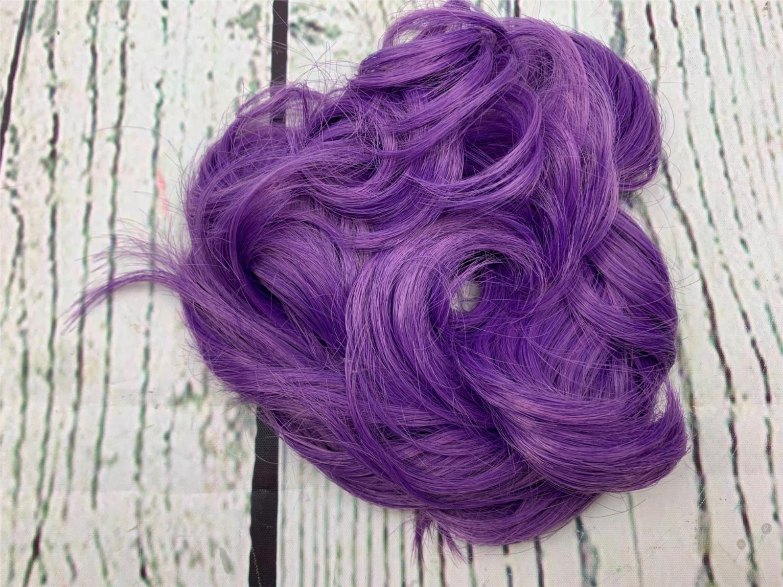 Hair Buns Hair Piece Messy Tousled Wavy Curly Scrunchies Wrap Ponytail Purple
