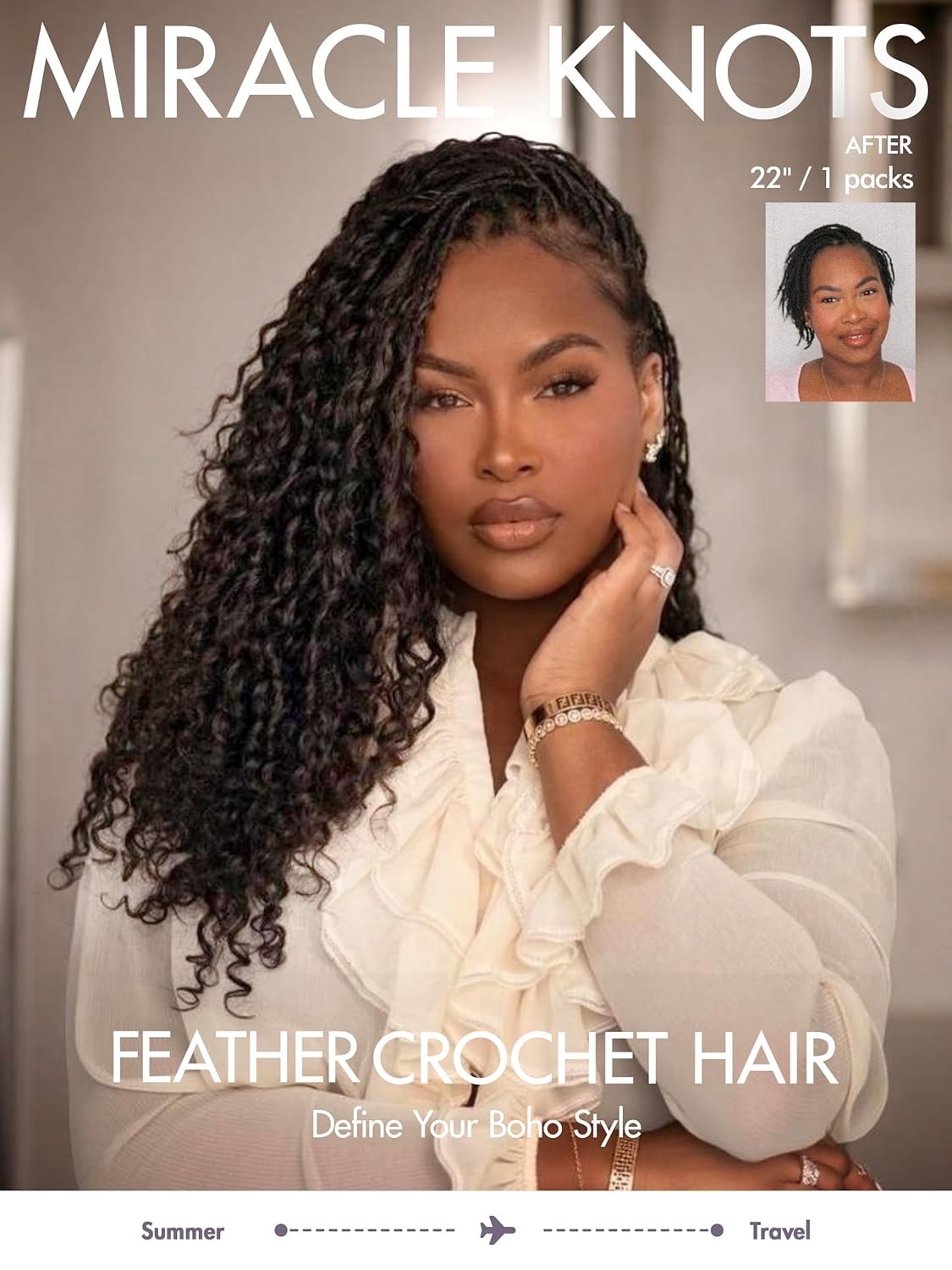LUVME Deep Wave Crochet Hair for Black Women, 16 Inch 130g About 100 Strands, Pr