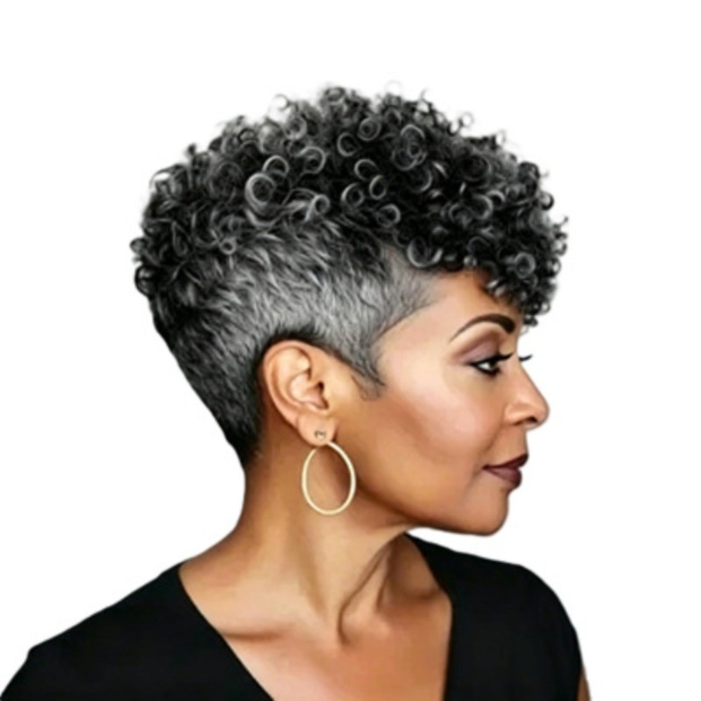 Full Machine Made Hair Wig None Lace Gray Mix Salt And Pepper Ready