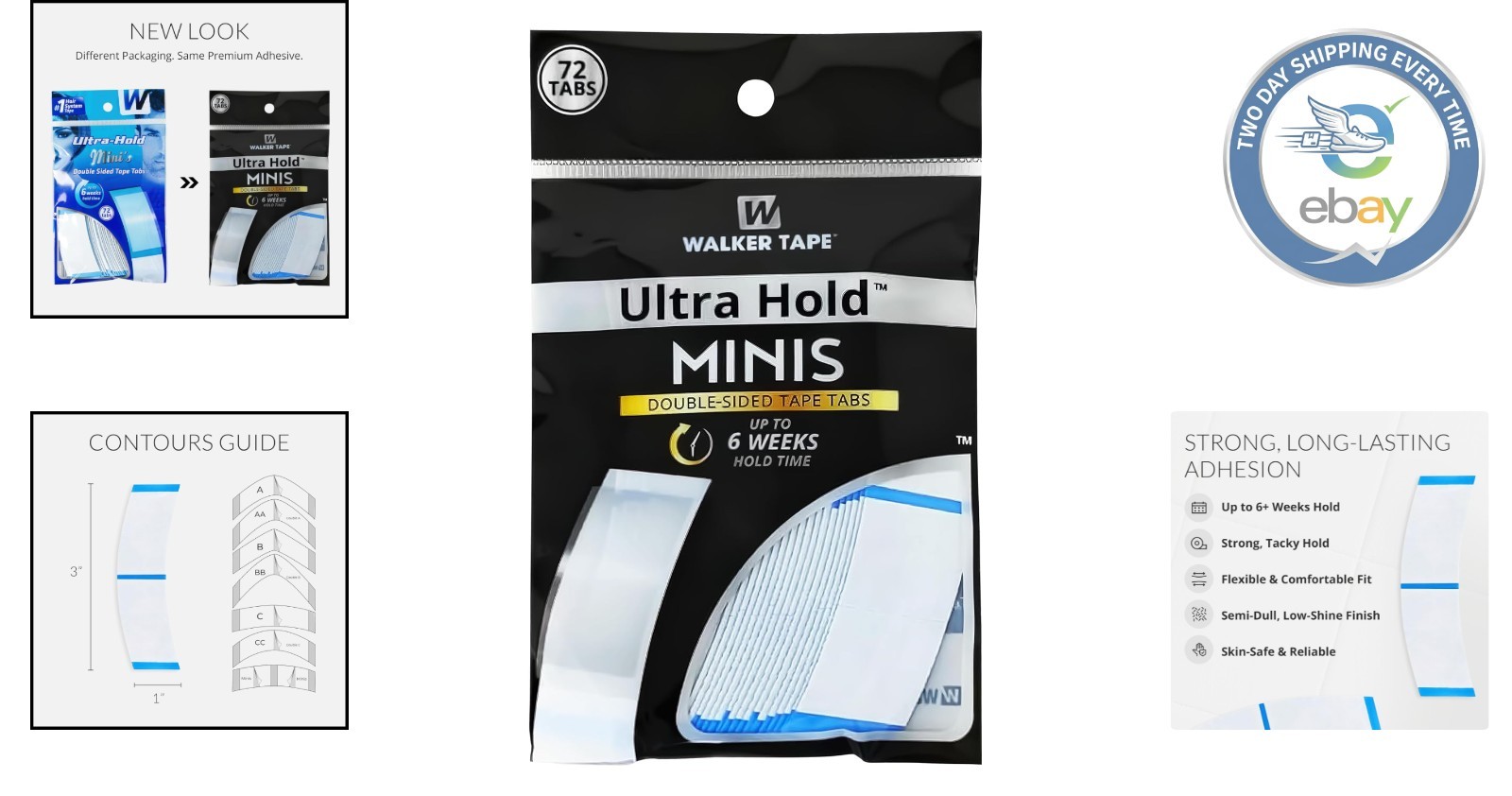 Long Lasting Double Sided Hair Wig Tape – Includes 72 Heat Resistant Tabs