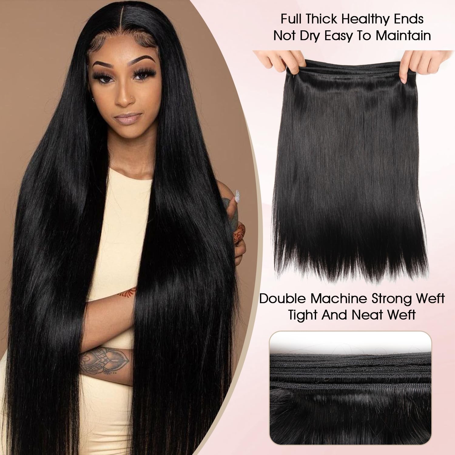 Yifute 16A Straight Bundles Human Hair Closure 12 14 16 1810 Inch 100