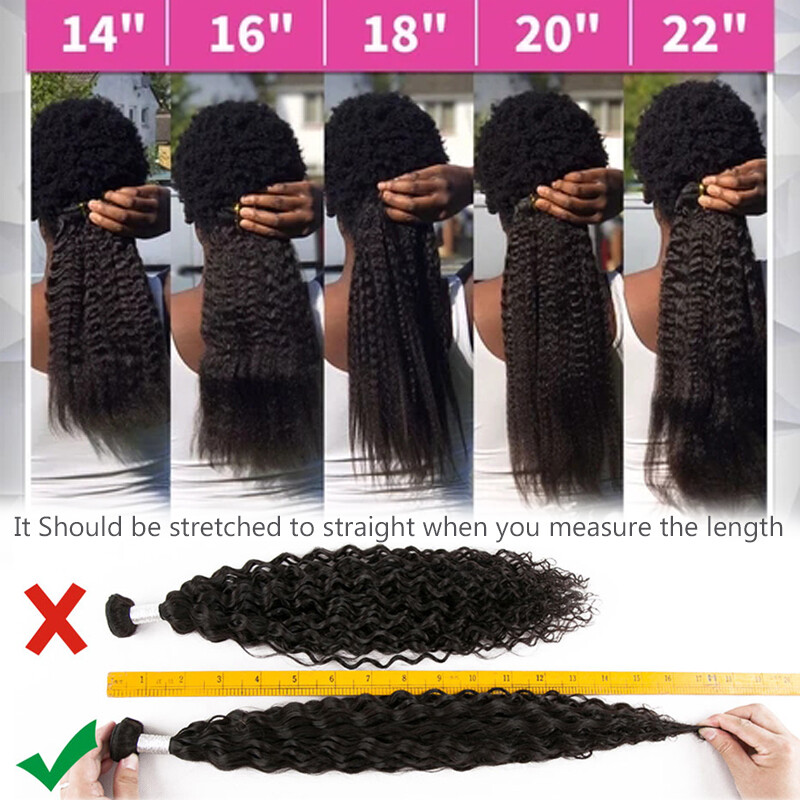 Yaki Straight Virgin Clip In Human Hair Extensions African Kinky Curly THICK 24″