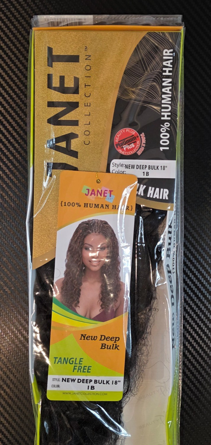 Janet Collection New Deep Bulk 18″ 1B 100% Human Hair Extensions