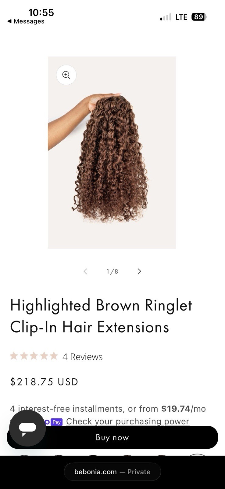 Curly Weft Human Hair Extensions Dark Brown 22 inch/ 110 G Women