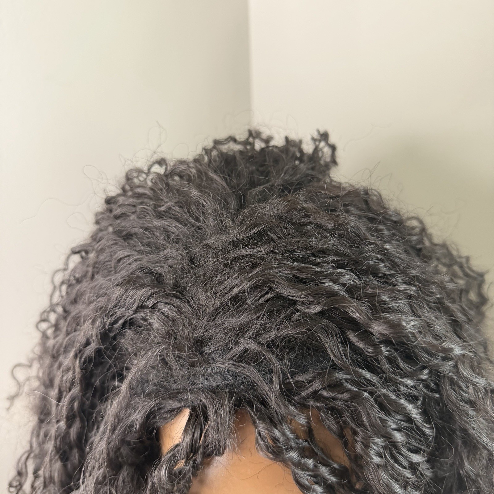 Model Model Drawstring Full Cap Synthetic Black Curly Haired Wigs Lot of 3