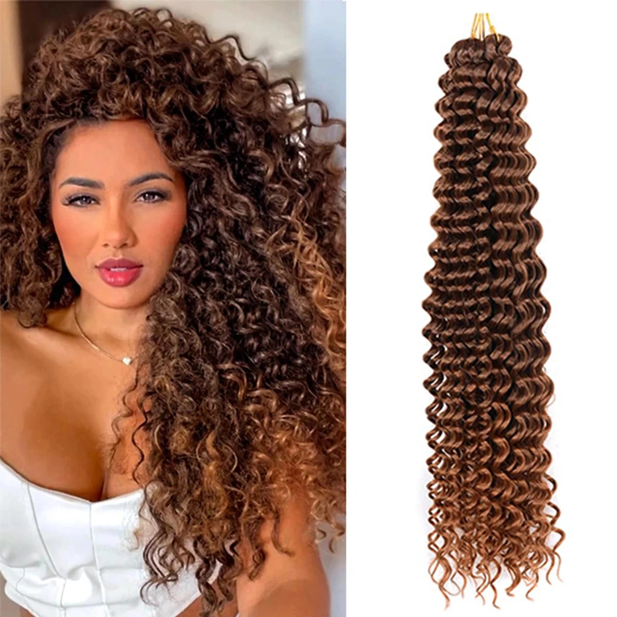 Ocean Wave Crochet Hair 28Inch Ariel Curly Synthetic Loose Deep Wave Braiding