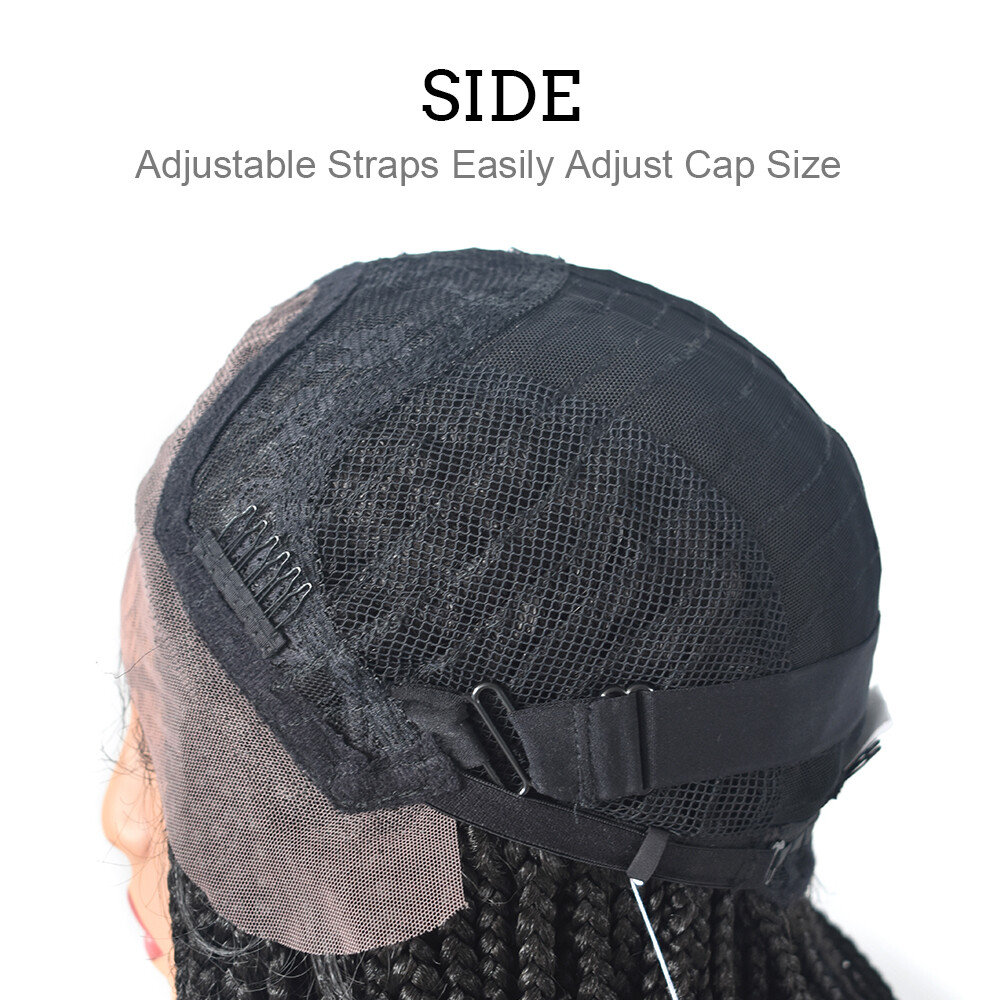 Swiss Lace Front Box Braids Cornrow Short Wig with Baby Hair for Black Women US