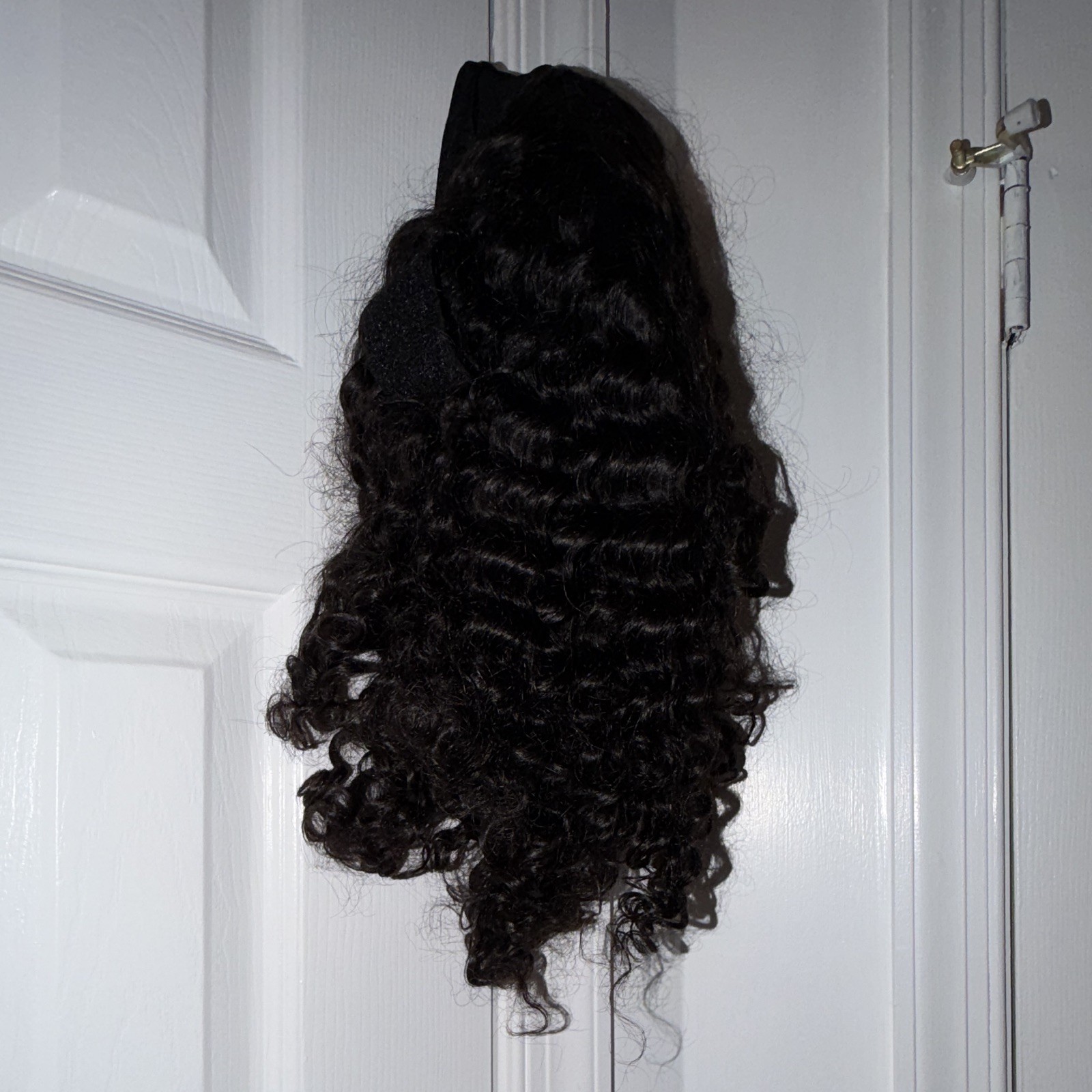 Luvme Hair Curly Black Human Hair Wig Clip-In Classic Cap 21-30 in