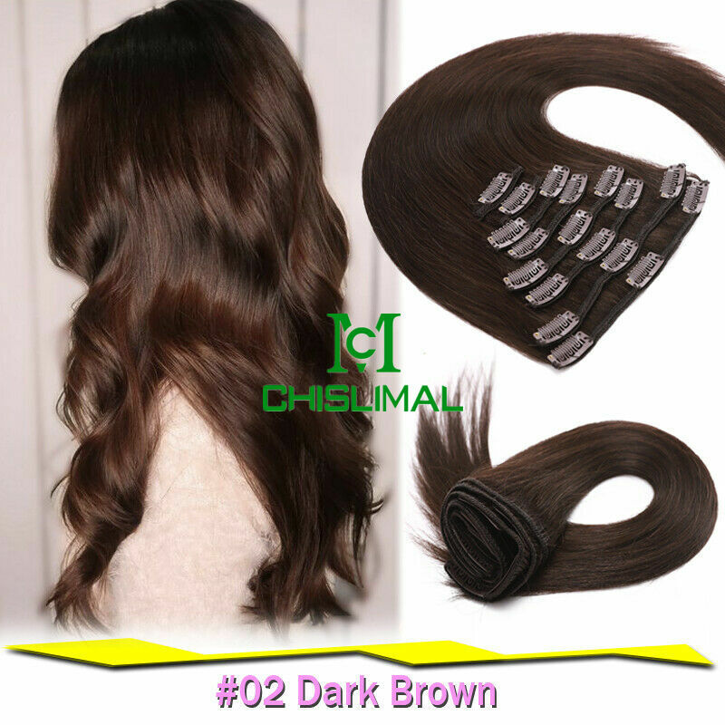 New 8pcs Clip In Human Hair Extensions 80g 120g 16- 28inch Remy Hair Salon Hair
