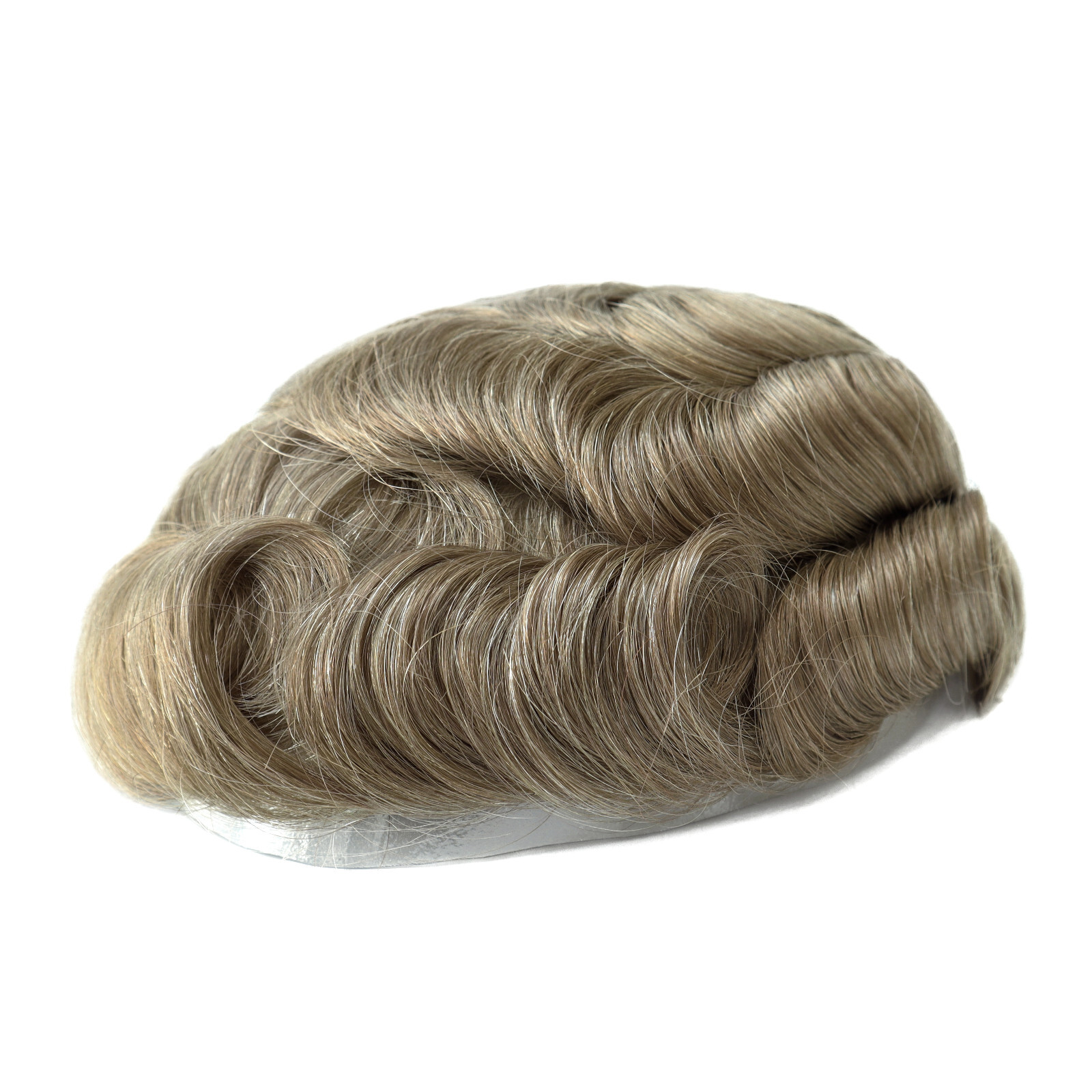 Natural Mens Toupee Swiss Lace Wave Human Hair Replacement Systems Hairpieces