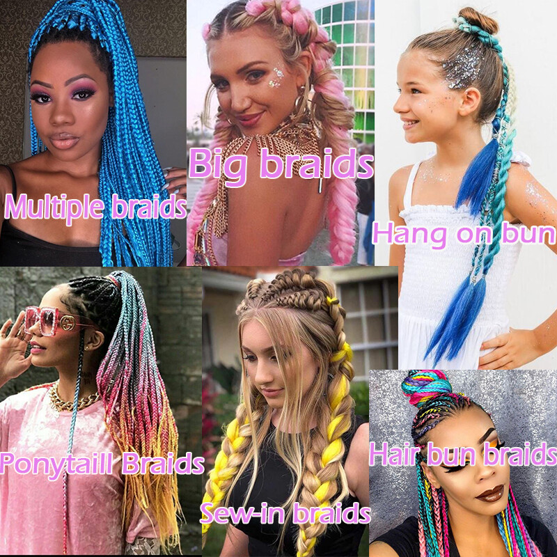 US 24″ Braiding Ombre Afo Jumbo Braids Hair Extension Synthetic For Woman Brown