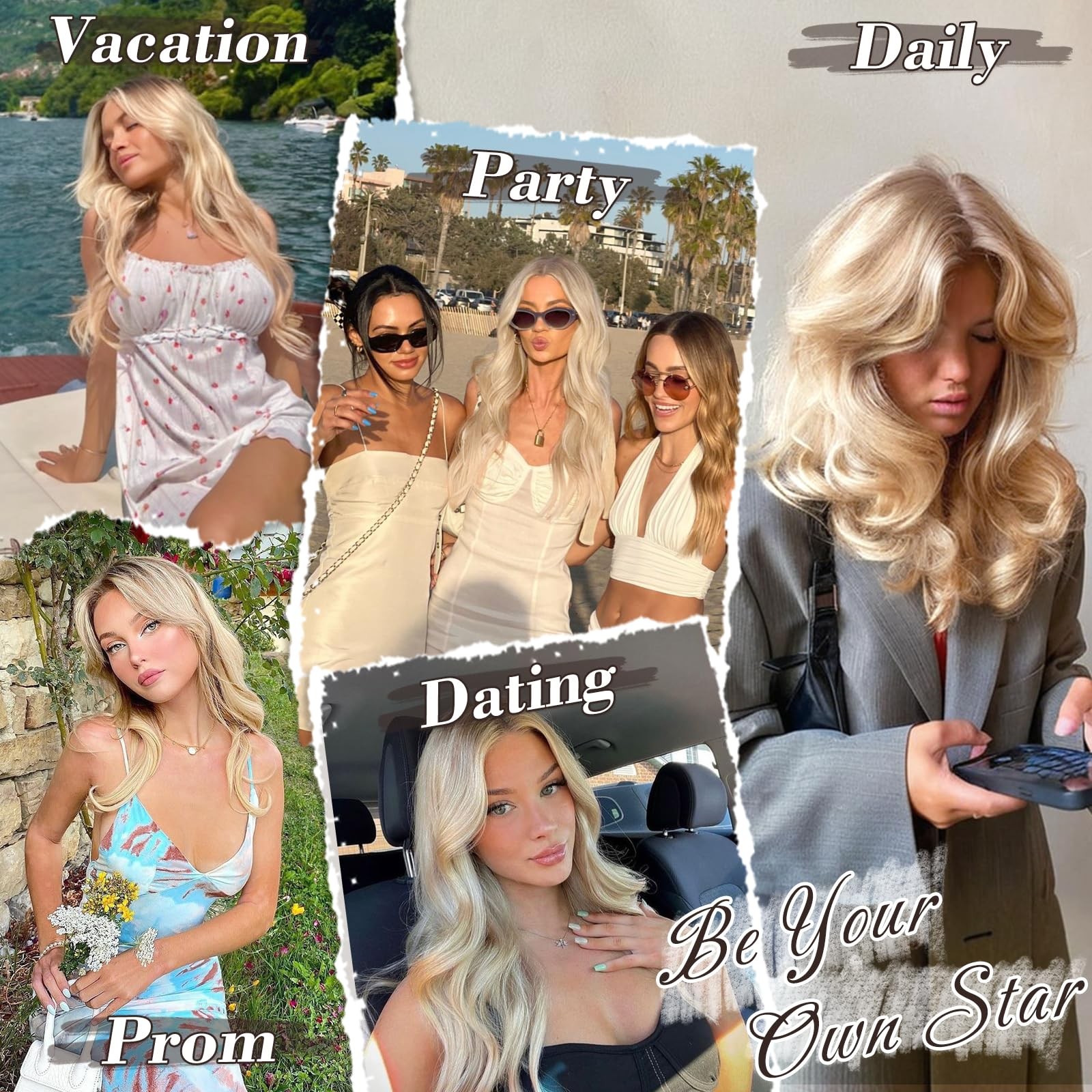 Long Wavy Blonde Wig With Bangs – 26 Inch Long Wavy Blonde Wig with Bangs for…