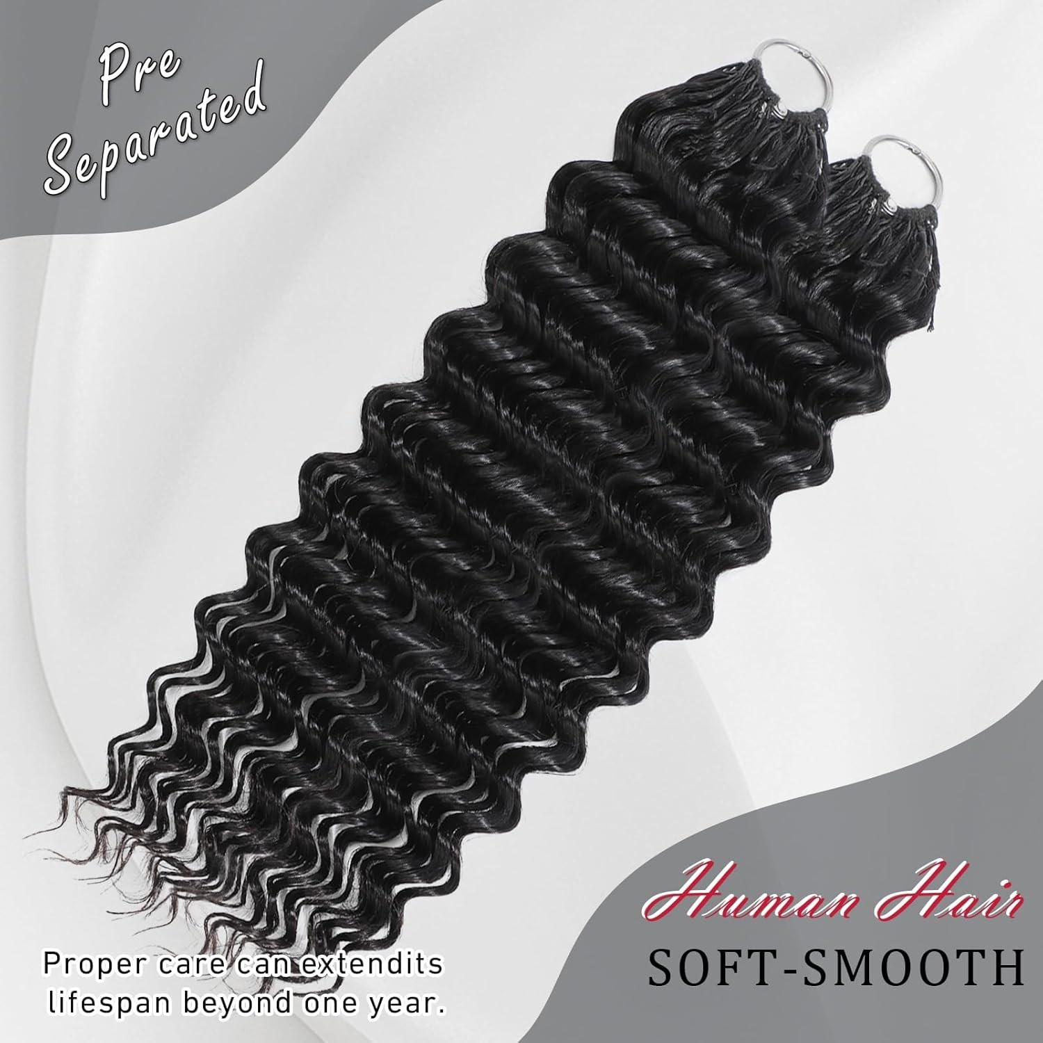 22-24″ 60g Human Hair Crochet Deep Wave for Black Women Miracle Knots 30 Strands