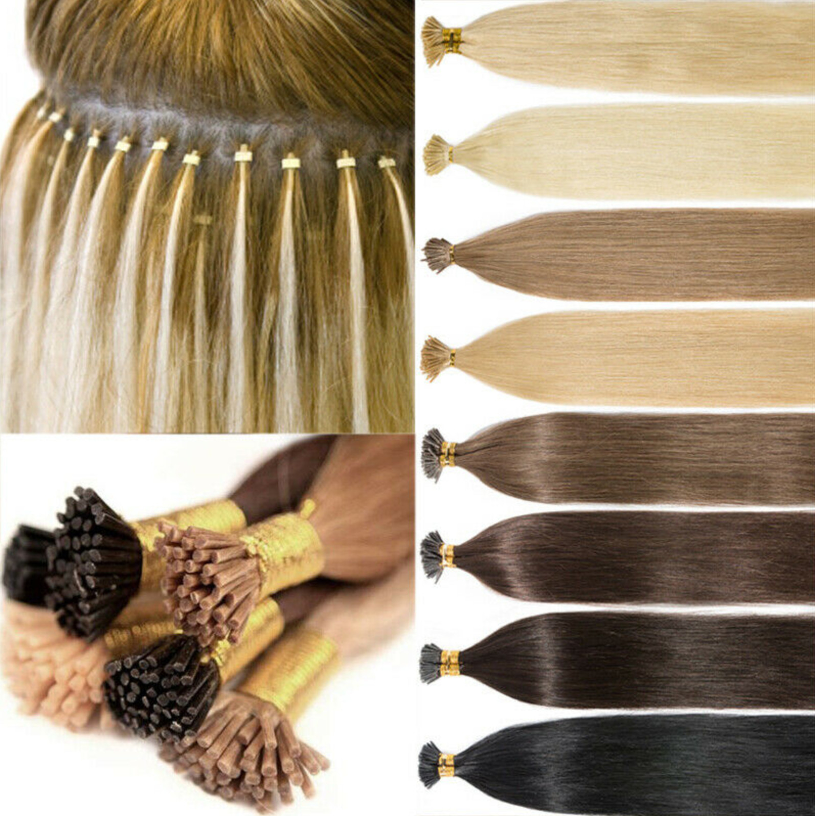 Stick tip Micro Ring hair extensions 7A grade salon remy RAPUNZELS hair 20″