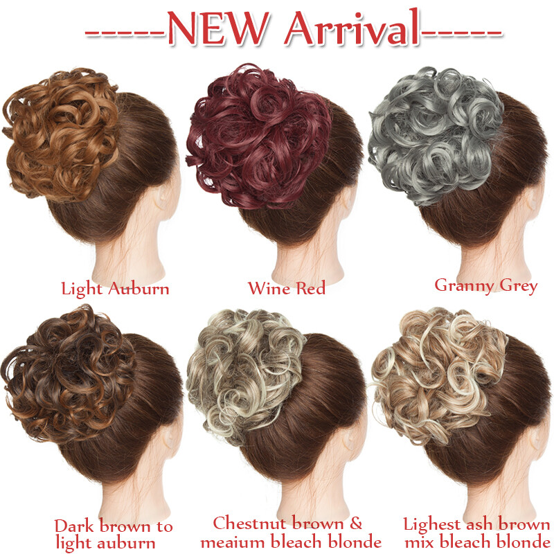 Messy Rose Bun Hair Piece Scrunchie Ponytail Combs Hair Extensions Updo Chignon