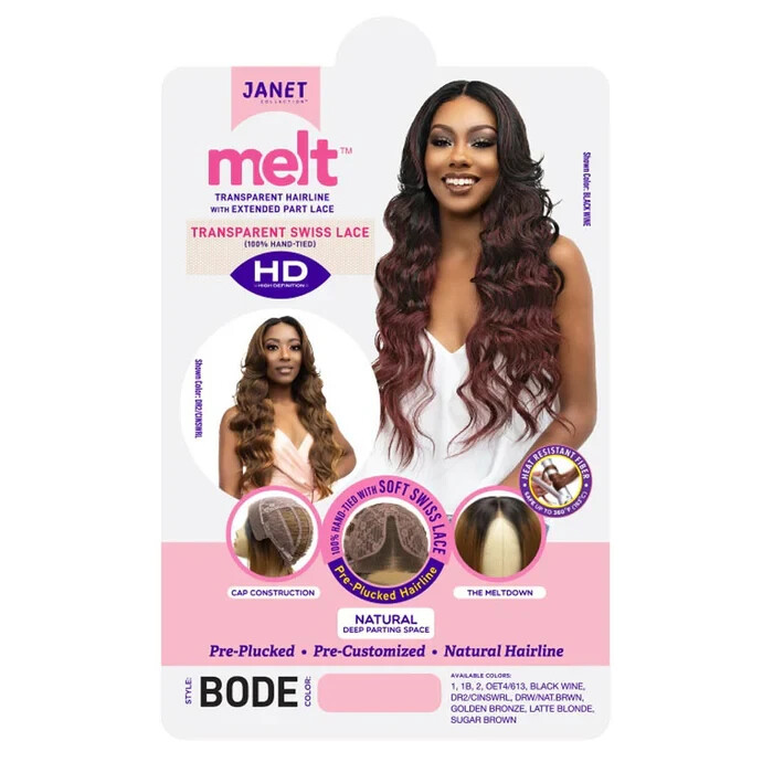 Janet Collection Melt 100% Hand-tied HD Swiss Extended Part Lace Front Wig- BODE