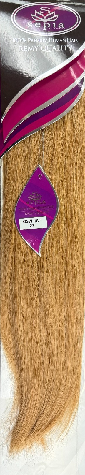 Sepia Premium Remy 100% Human Hair Extension 18″ Silky Straight #27 Honey Blonde