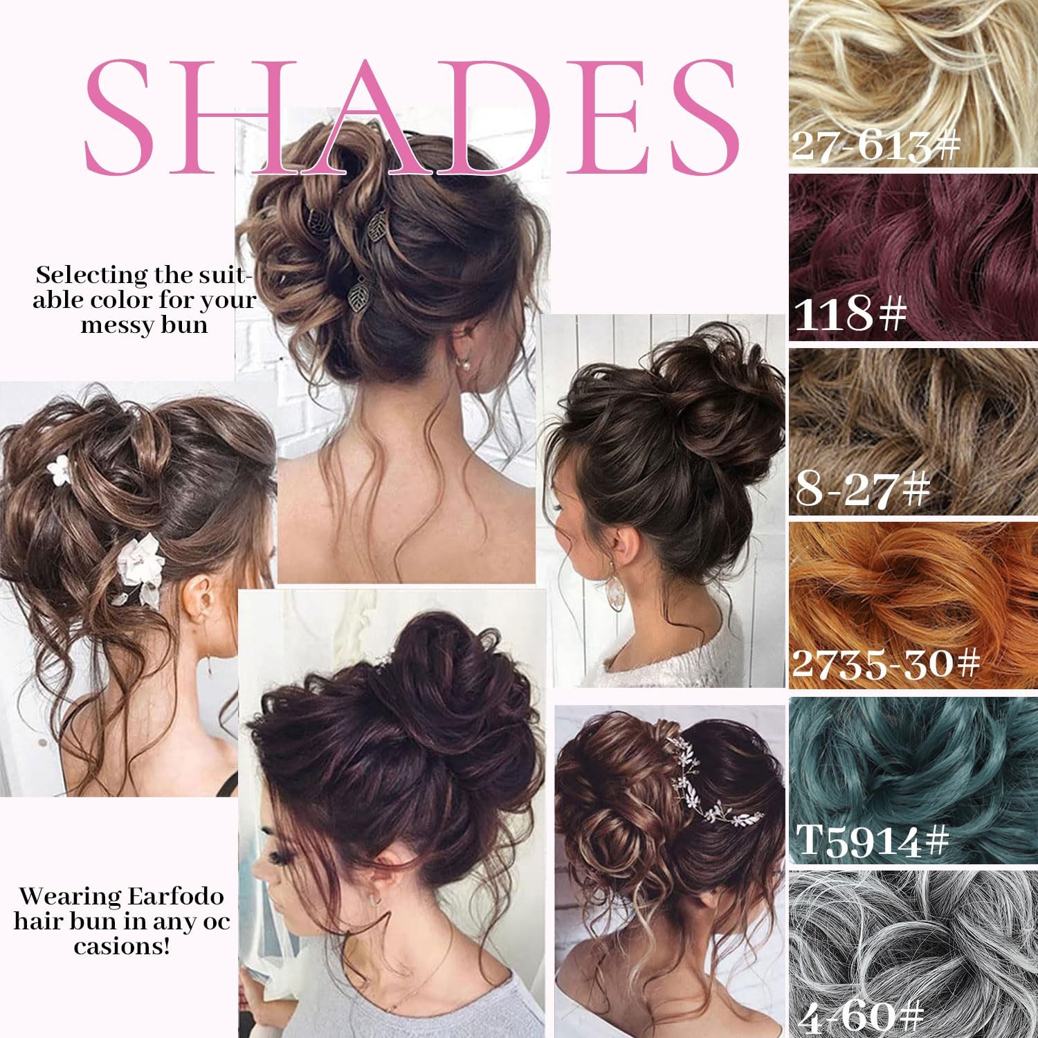 5 PCS Messy Bun Hair Piece for Women Scrunchies Ponytail Extension with Elast…