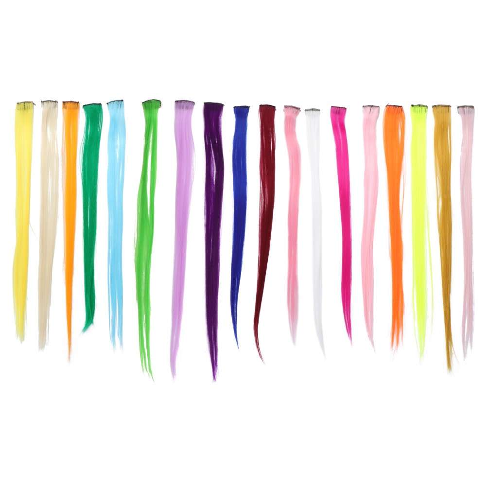 18Pcs Durable One-Piece Straight Hair Pieces Assorted Colors Reusable Hair Clips
