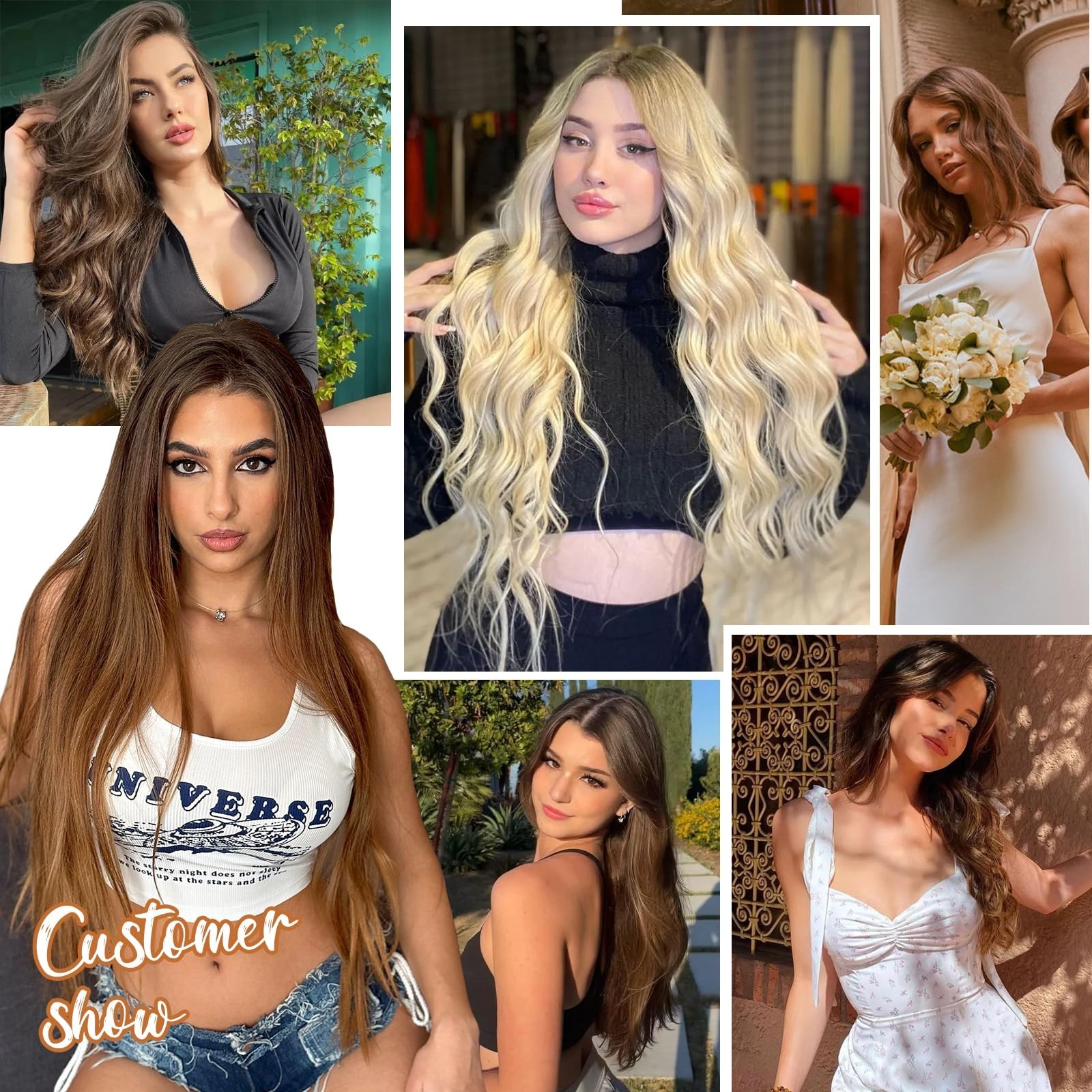Sisily Clip in Hair Extensions Real Human Hair,14 inch 70g, Natural Straight …
