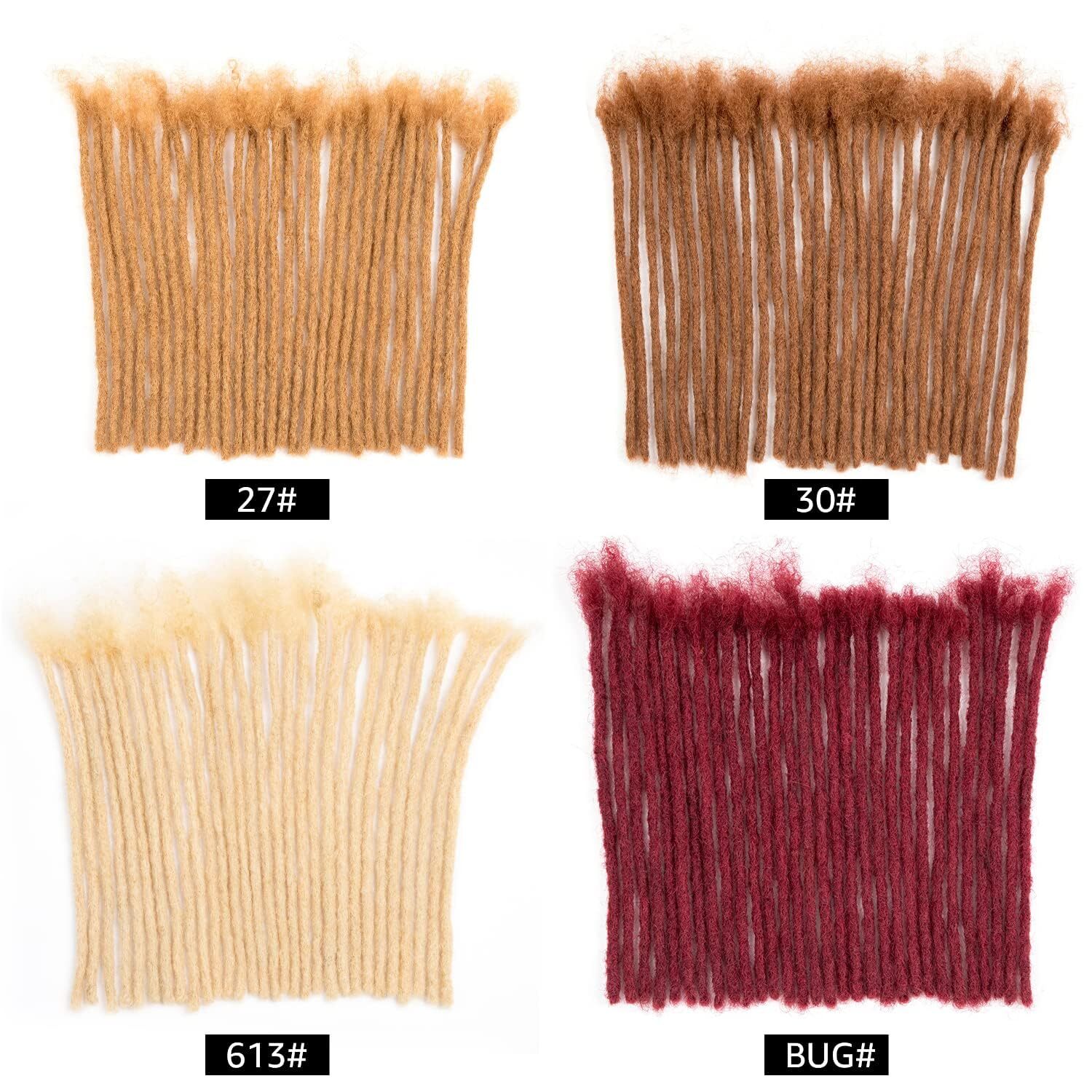 Crochet Braid Handmade Dreadlocks Hair 0.2/0.4/0.6/0.8cm human hair Extensions