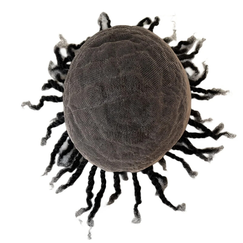 Afro Twist Braids Toupee Full Lace Hair System for Black Men