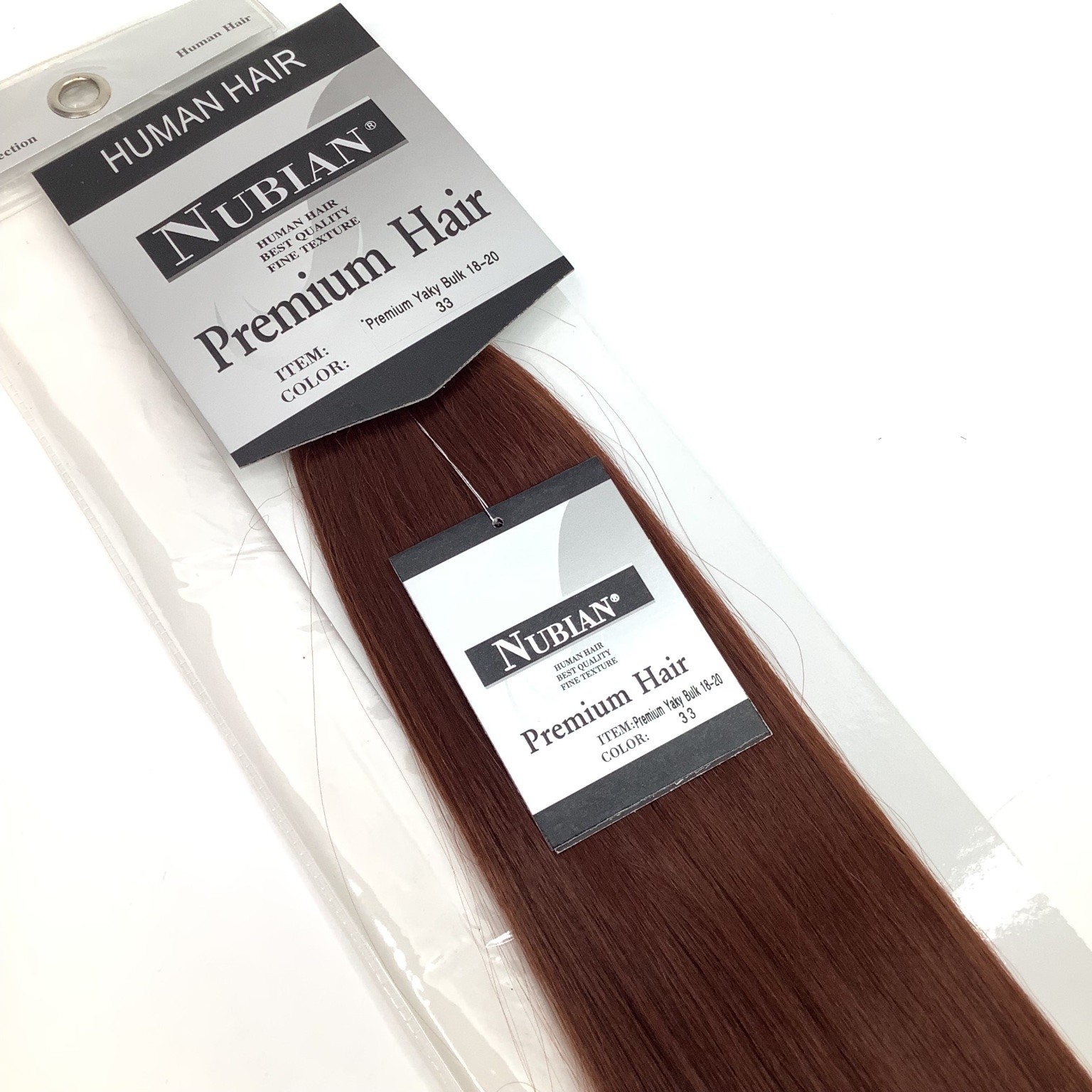 NUBIAN Premium Yaky Bulk Human Hair Extensions Color 33 18-20″ Weaving