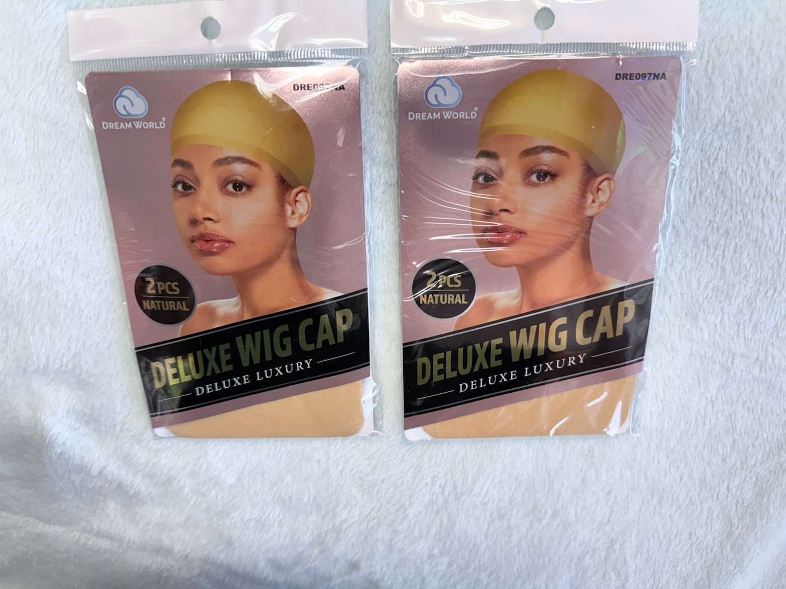 Natural Delux Wig Cap Dream World 2 Packs Thin Stocking Fabric One Size