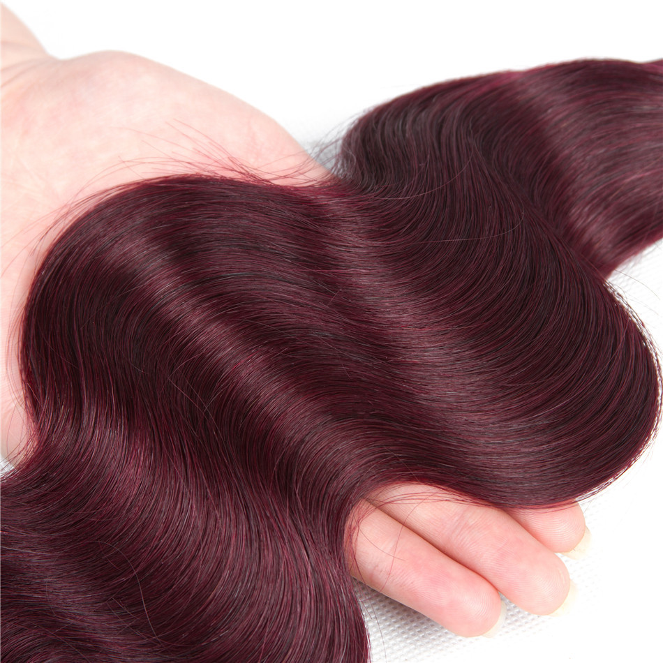 Burgundy Body Wave Wavy Sew In Hair Weave 100 Human Extension Ali One Bundle
