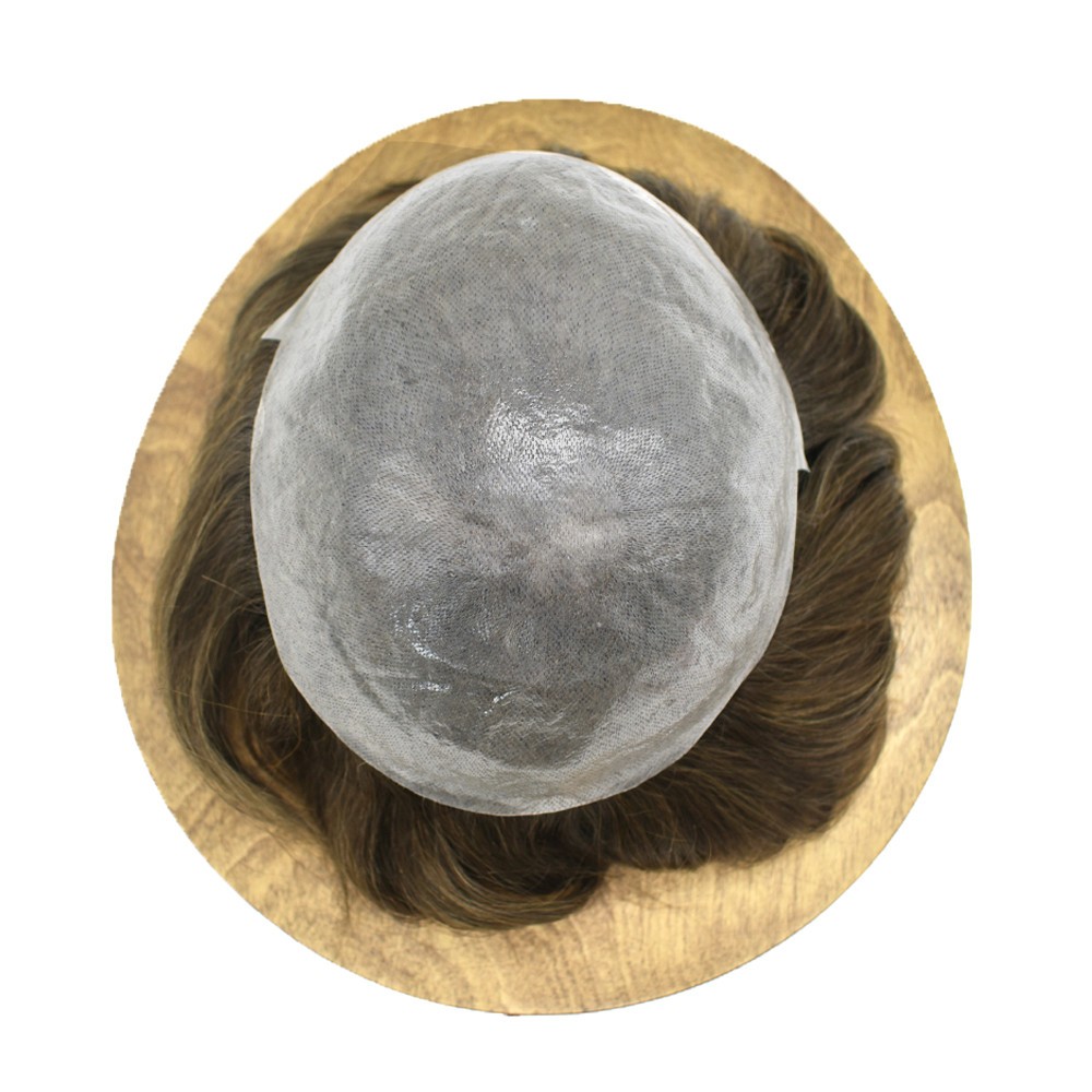 Mens Toupee Wig Thin Skin V-Loop Men Hairpiece Replacement System Units