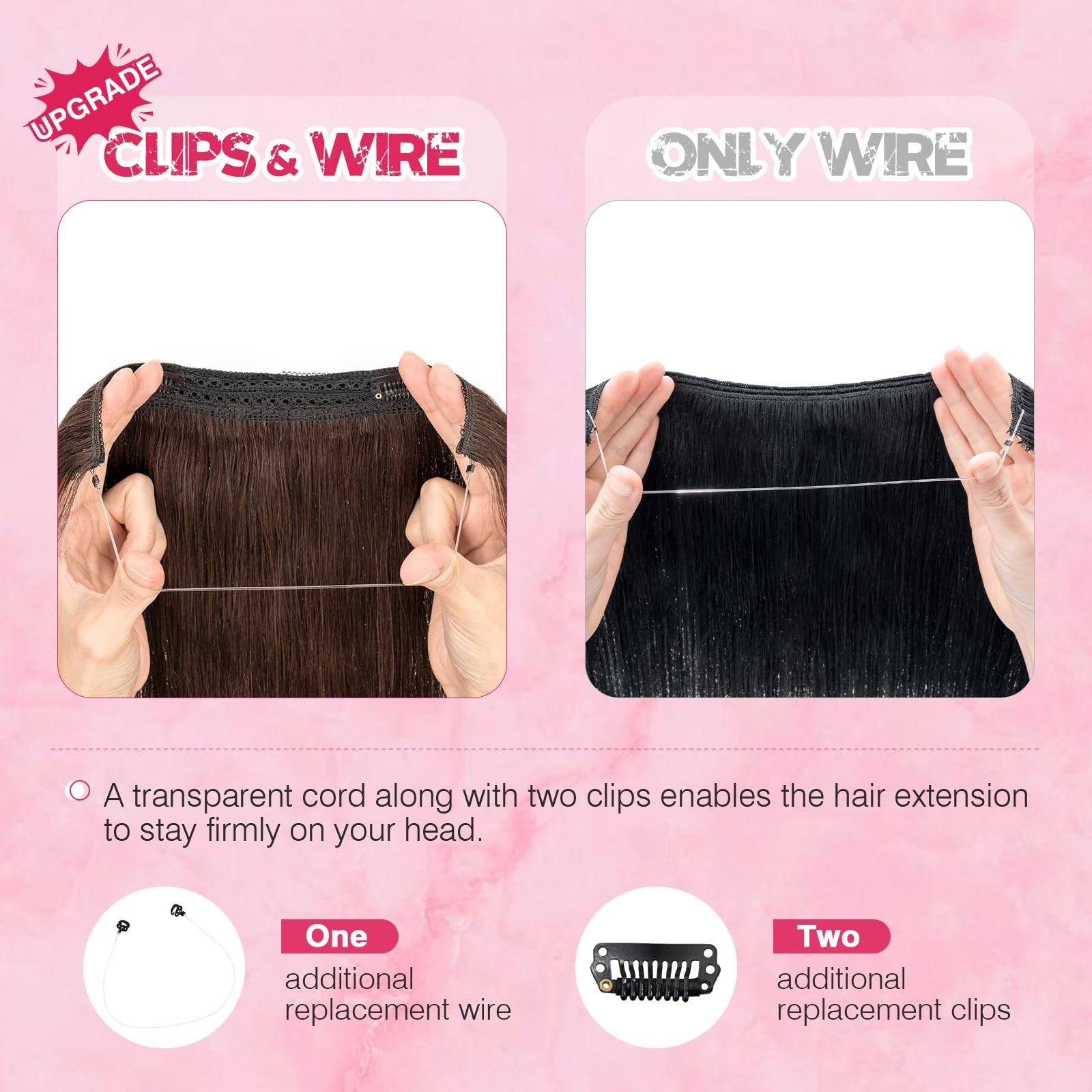 Halo Hair Extensions Real Human Hair My-Lady Adjustable Halo Extensions Real