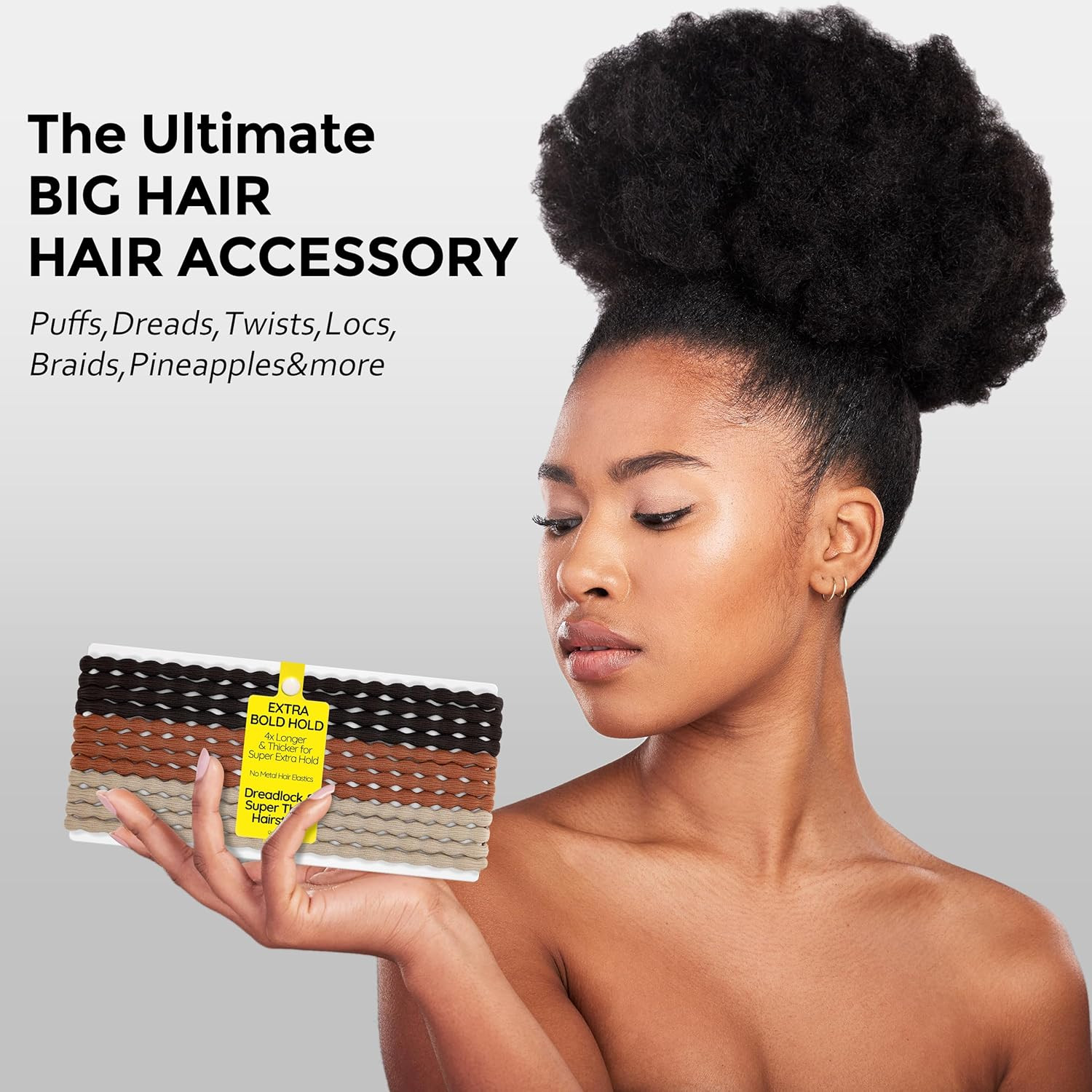 12-Pack 4X Extra Long Hair Ties – Ideal for Dreadlocks, Curly, Extra Thick Hair