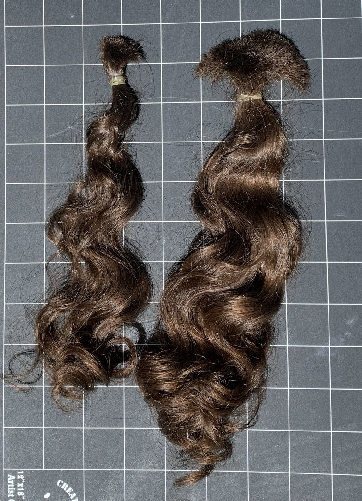 Human Hair, Curly, Dark Brown, Virgin, Single Donor, 9-12 inches