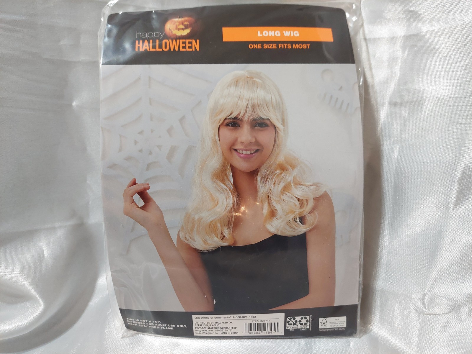 HAPPY HALLOWEEN LONG BLONDE WIG – ONE SIZE FITS MOST – SEALED NEW IN BAG