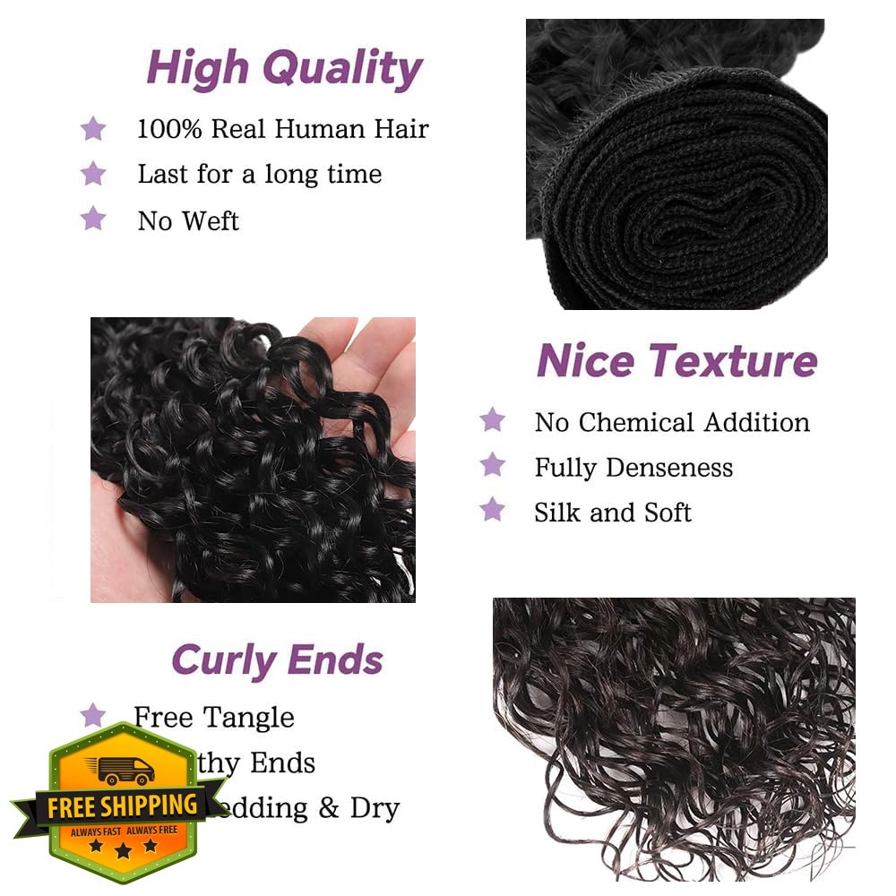 CnumGunm 3 Bundles 24 26 28 Inch #1b Black FW Wet Wavy Hair