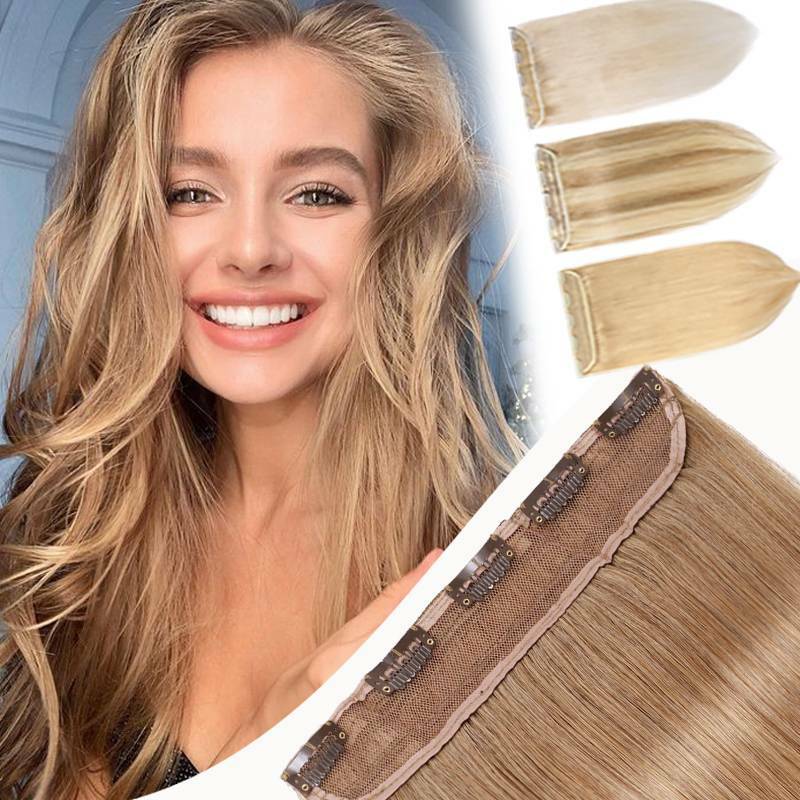 Thick One Piece 100% Remy Hair Clip in Real Human Hair Extensions 3/4 Full Head